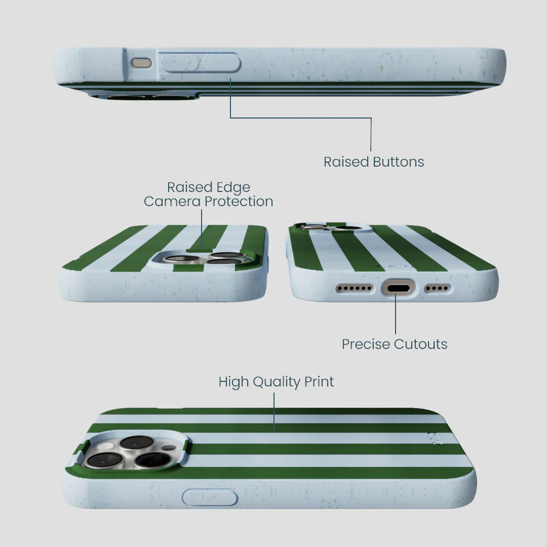 Powder Blue Big Evergreen Stripes iPhone 14 Pro Max Case - Image 3