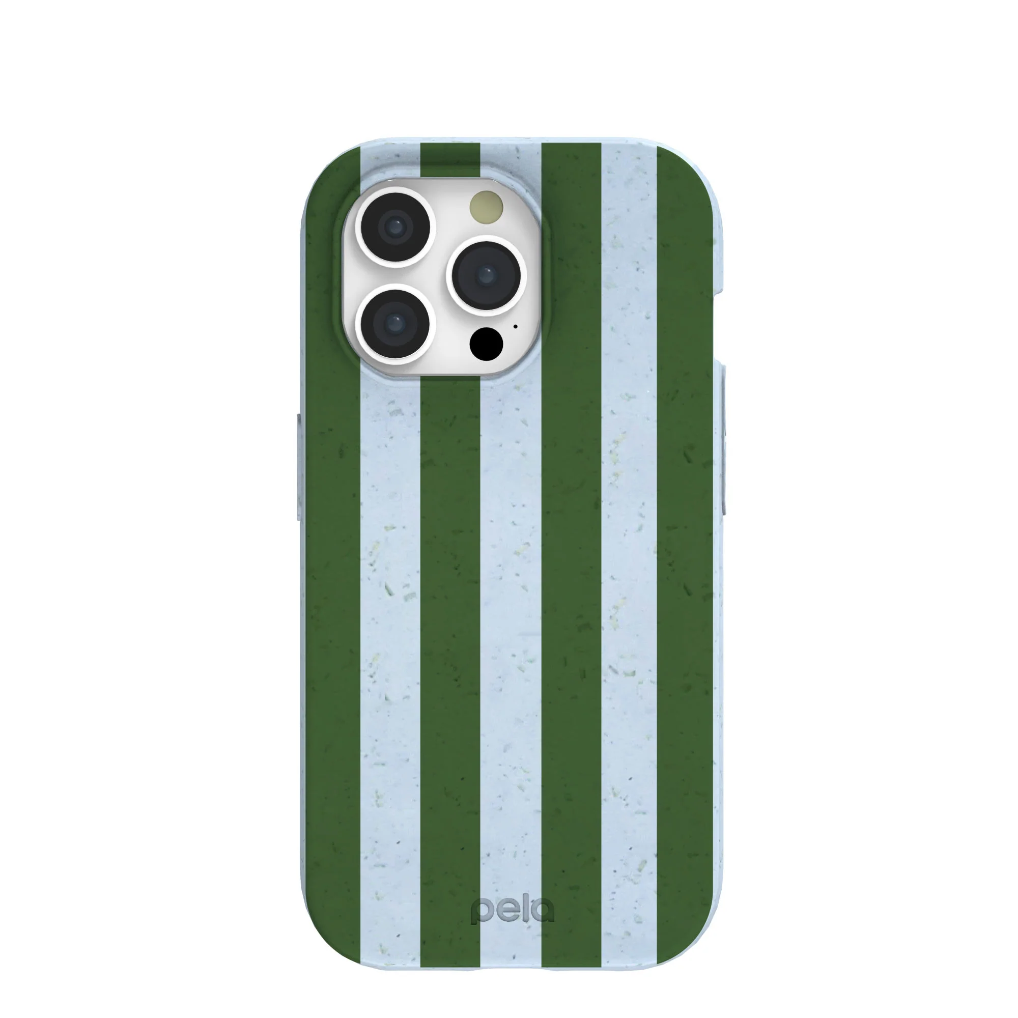 Powder Blue Big Evergreen Stripes iPhone 15 Pro Case