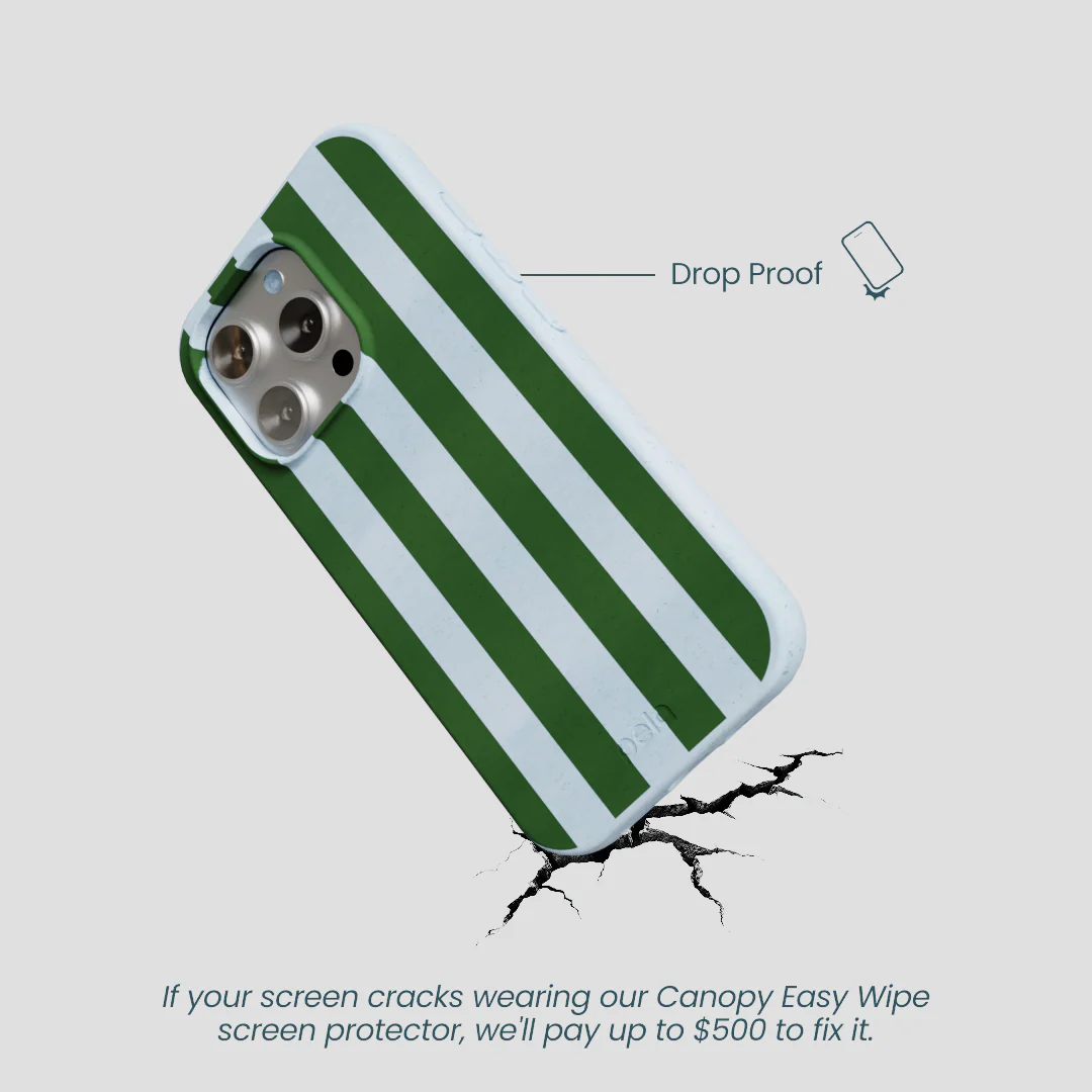 Powder Blue Big Evergreen Stripes iPhone 16 Pro Case - Image 5