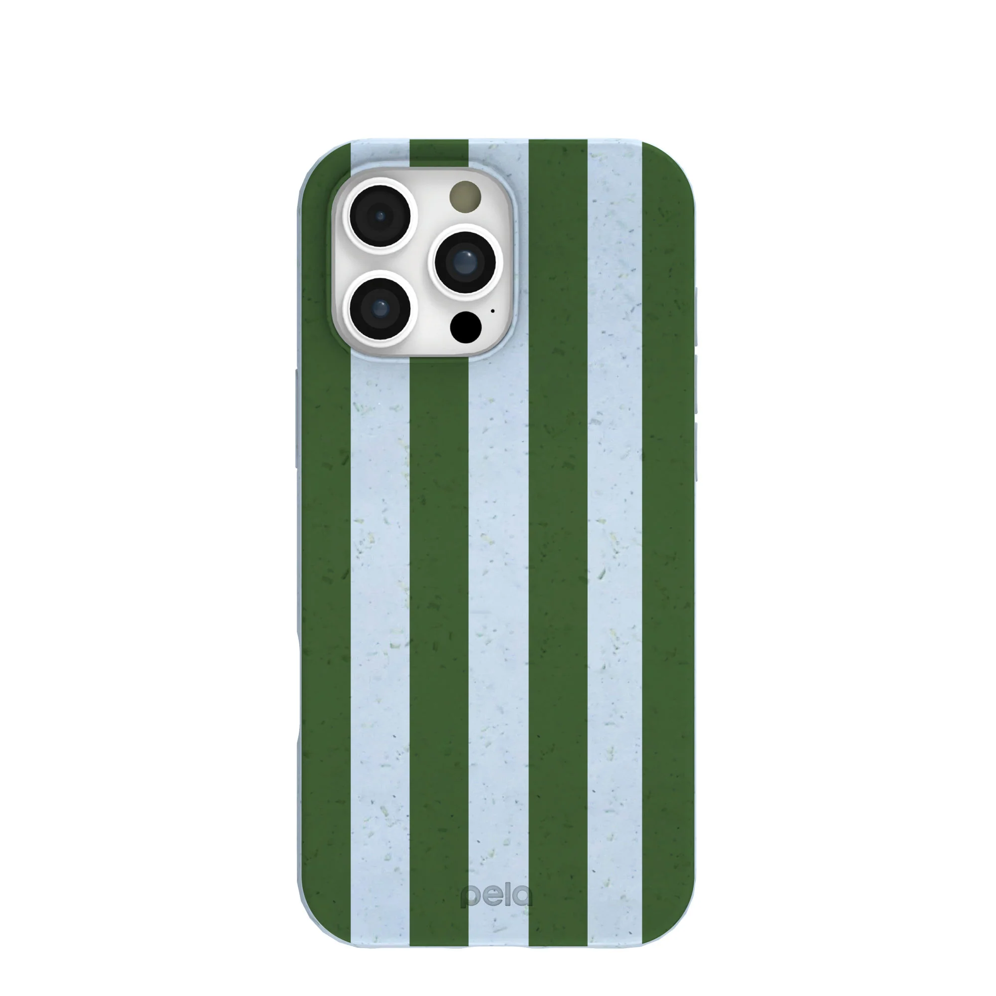 Powder Blue Big Evergreen Stripes iPhone 16 Pro Max Case