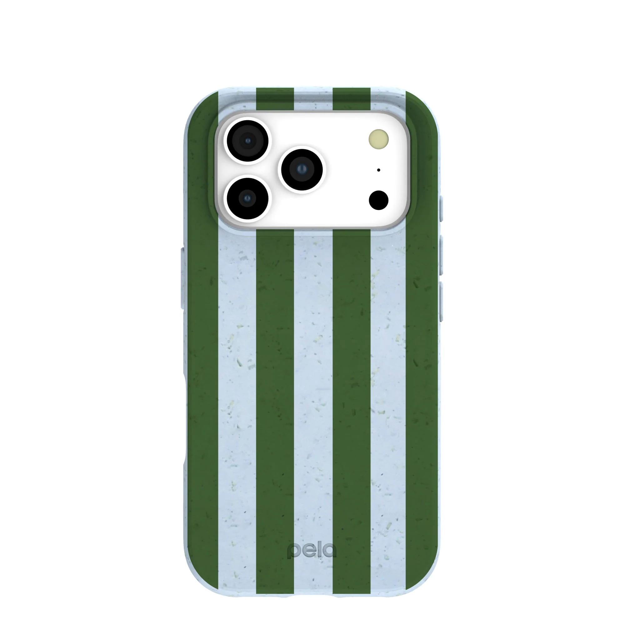 Powder Blue Big Evergreen Stripes iPhone 17 Pro Case