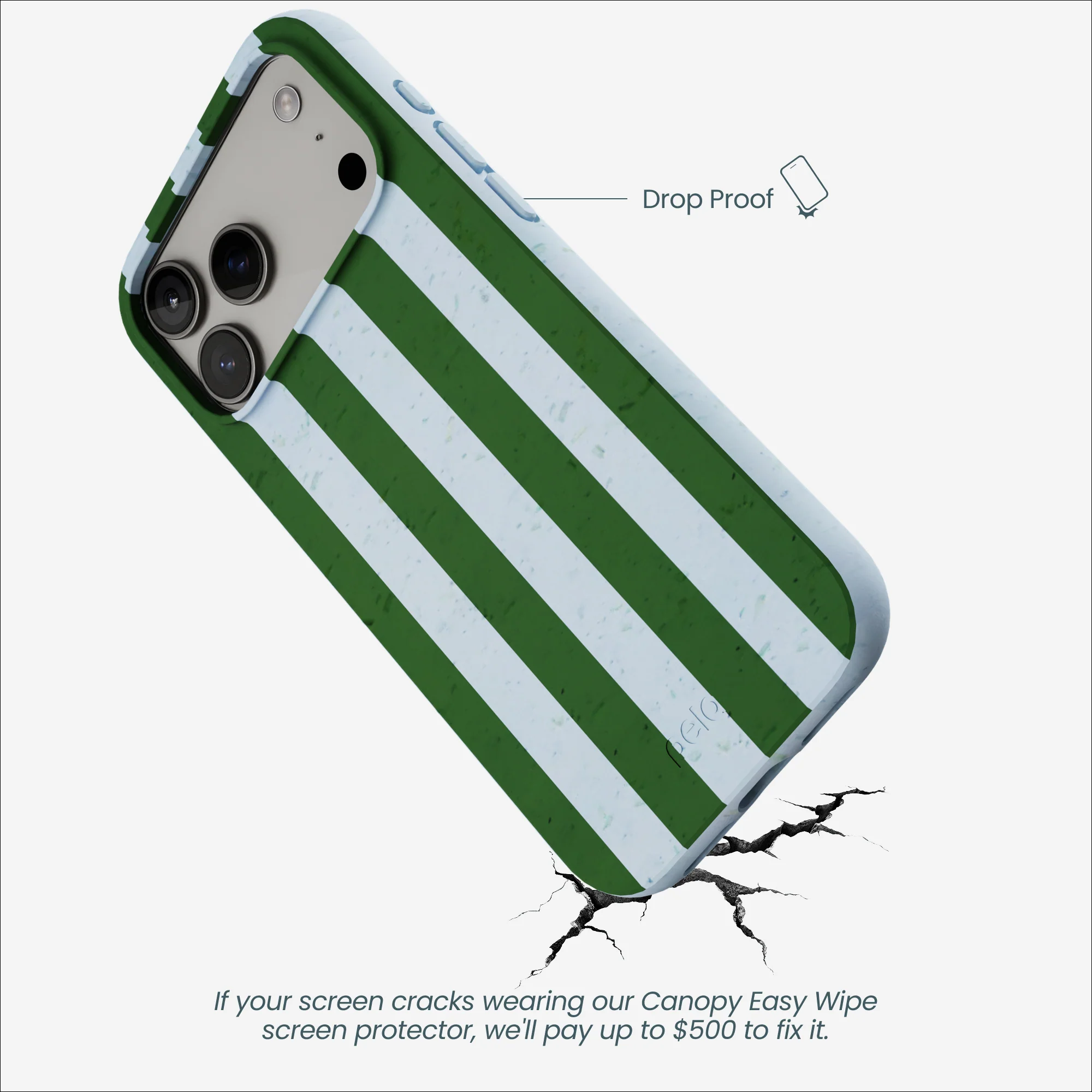 Powder Blue Big Evergreen Stripes iPhone 17 Pro Max Case - Image 5