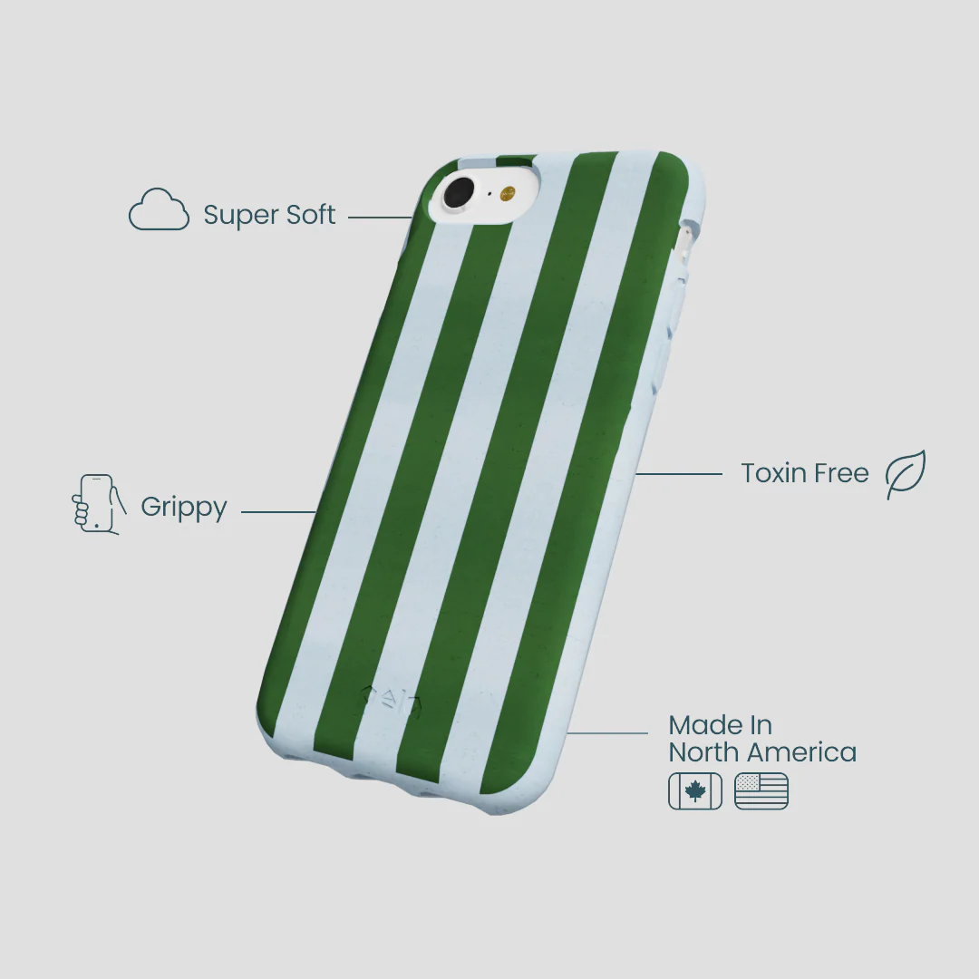 Powder Blue Big Evergreen Stripes iPhone 6/6s/7/8/SE Case - Image 4