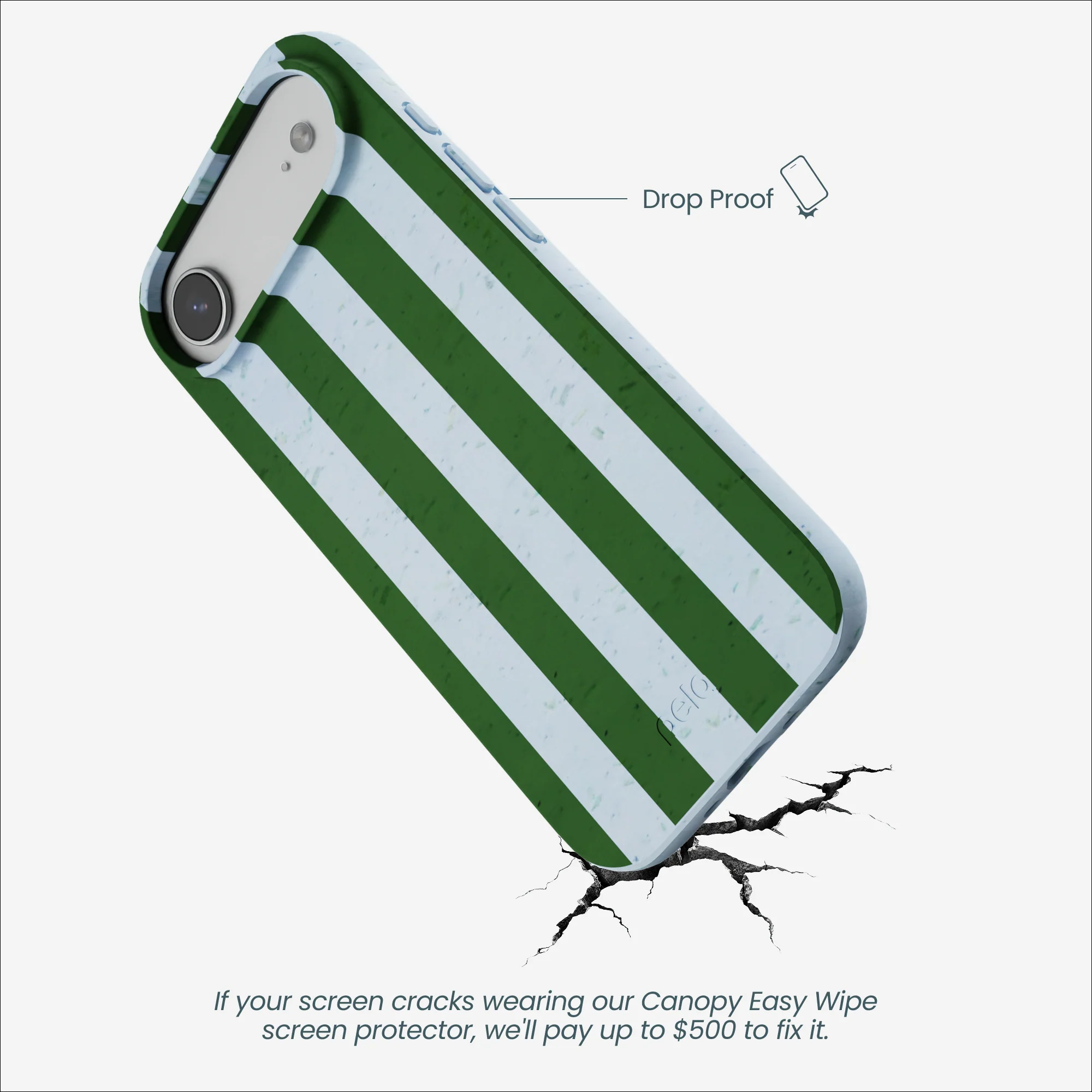 Powder Blue Big Evergreen Stripes iPhone Air Case - Image 5