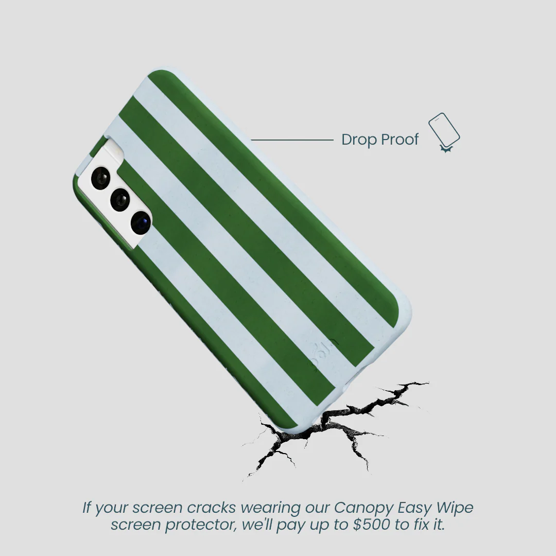 Powder Blue Big Evergreen Stripes Samsung Galaxy S21 Case - Image 5