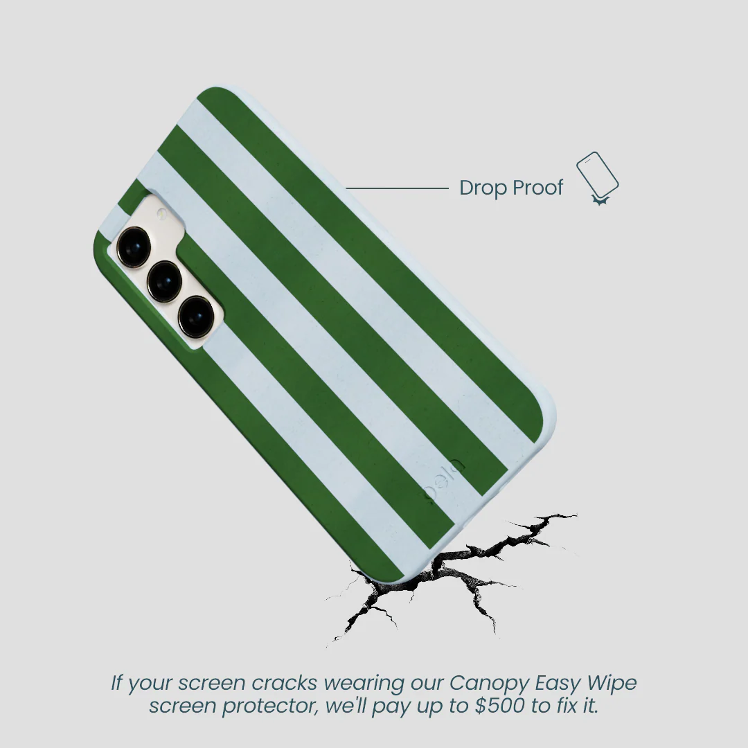 Powder Blue Big Evergreen Stripes Samsung Galaxy S24 Case - Image 5