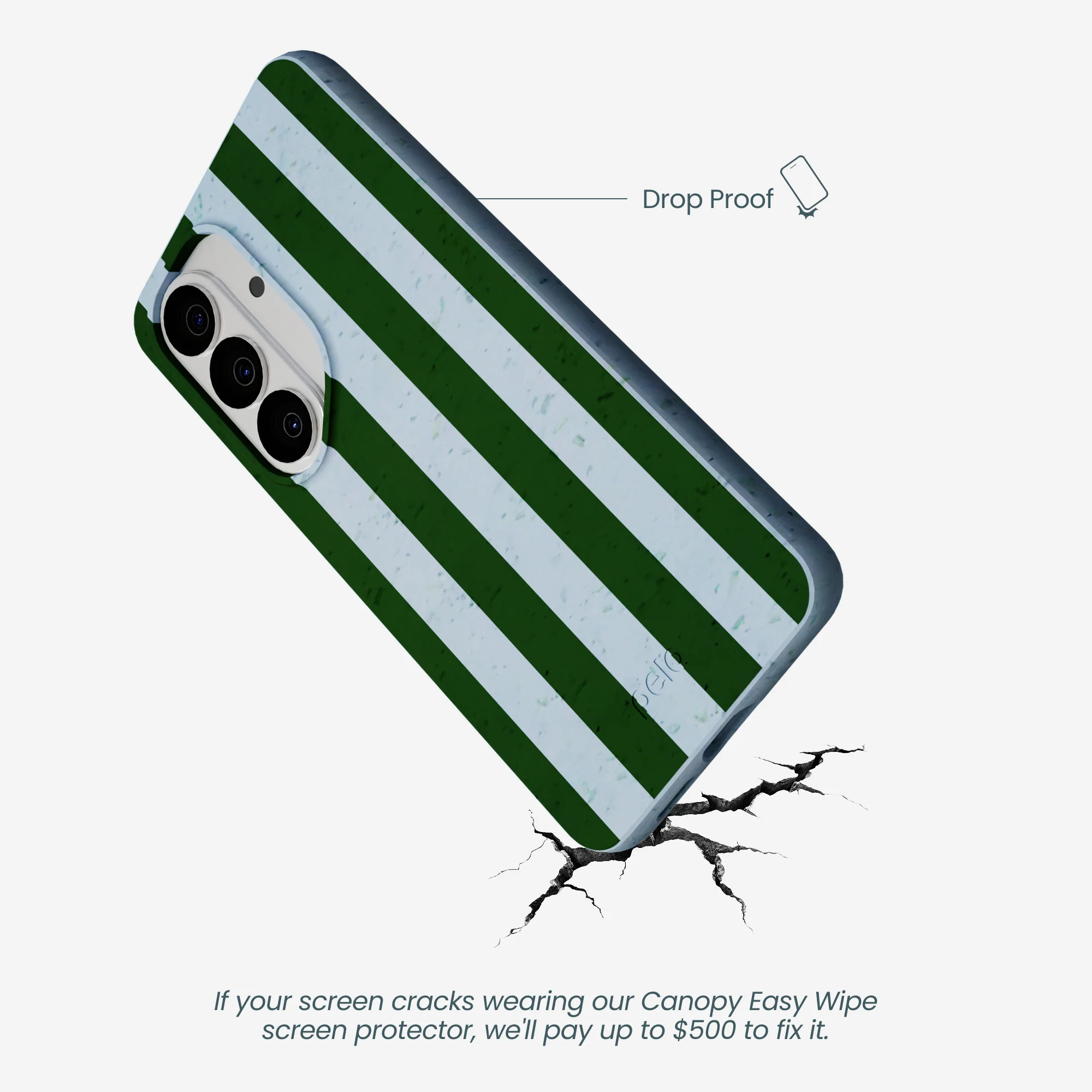 Powder Blue Big Evergreen Stripes Samsung Galaxy S26 Case - Image 5