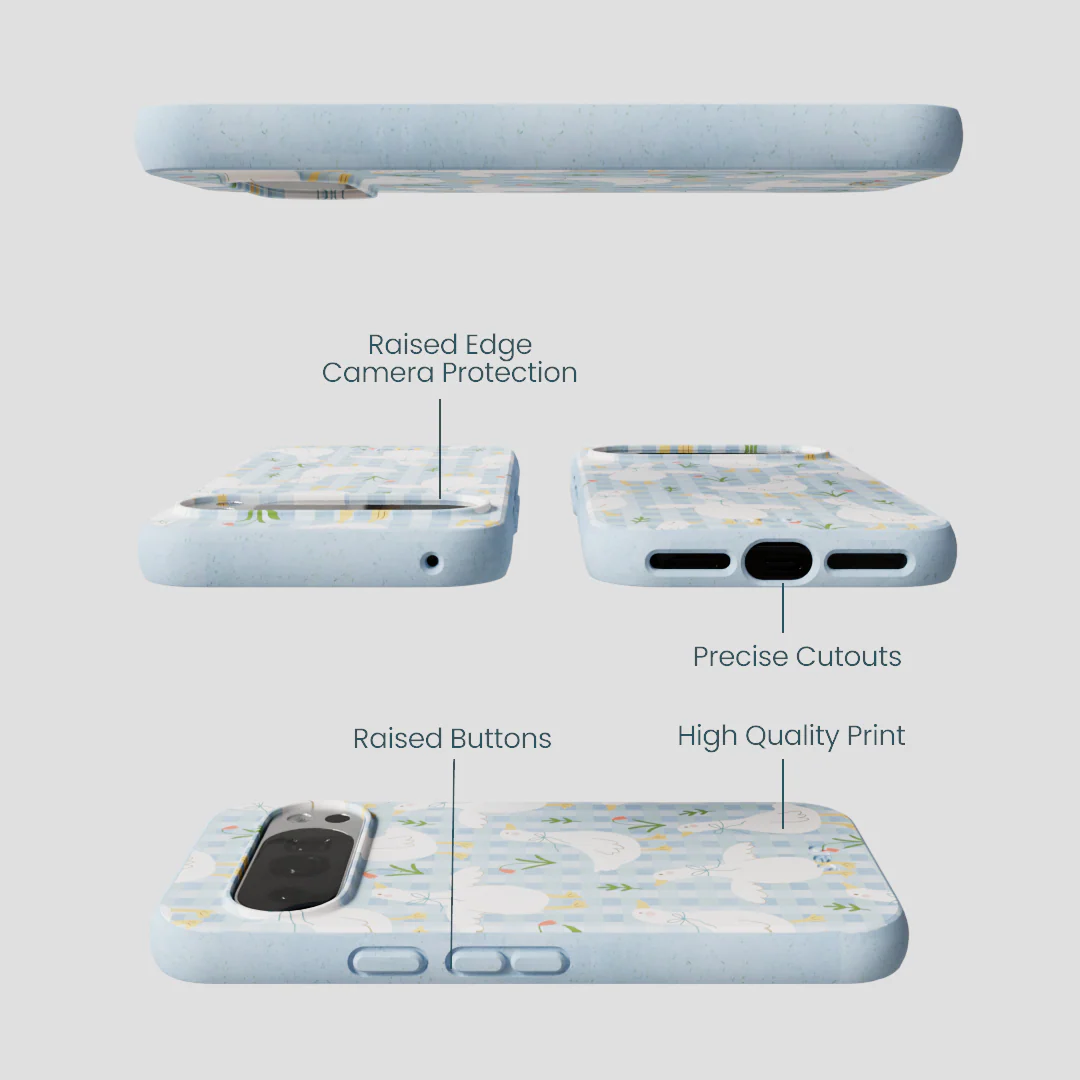 Powder Blue Blooming Quackers Google Pixel 10/10 Pro Case - Image 3