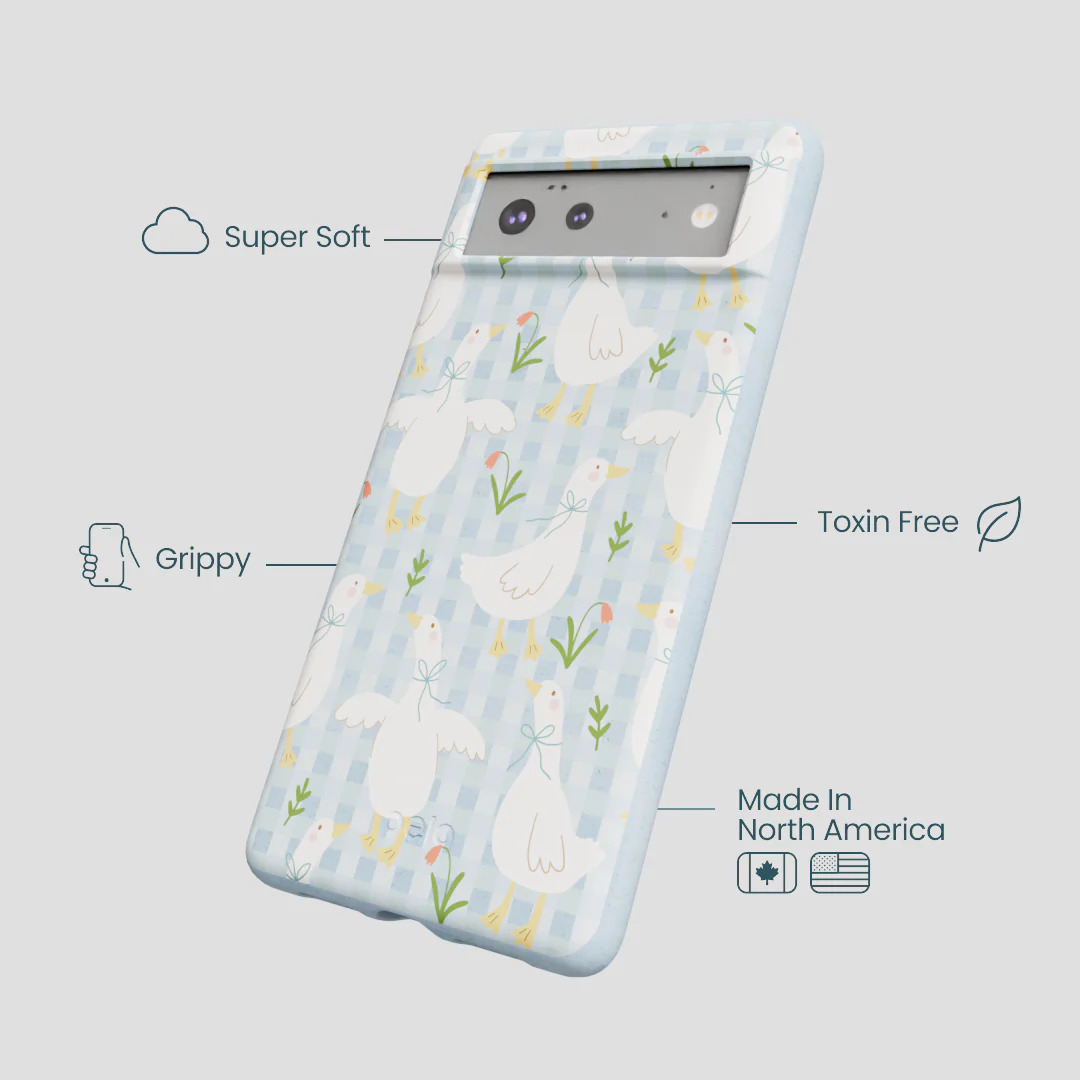 Powder Blue Blooming Quackers Google Pixel 6a Case - Image 4