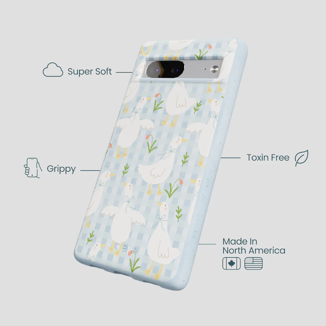 Powder Blue Blooming Quackers Google Pixel 7 Case - Image 4