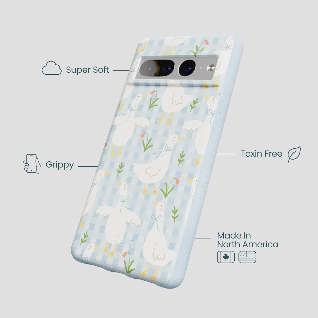 Powder Blue Blooming Quackers Google Pixel 7 Pro Case - Image 4