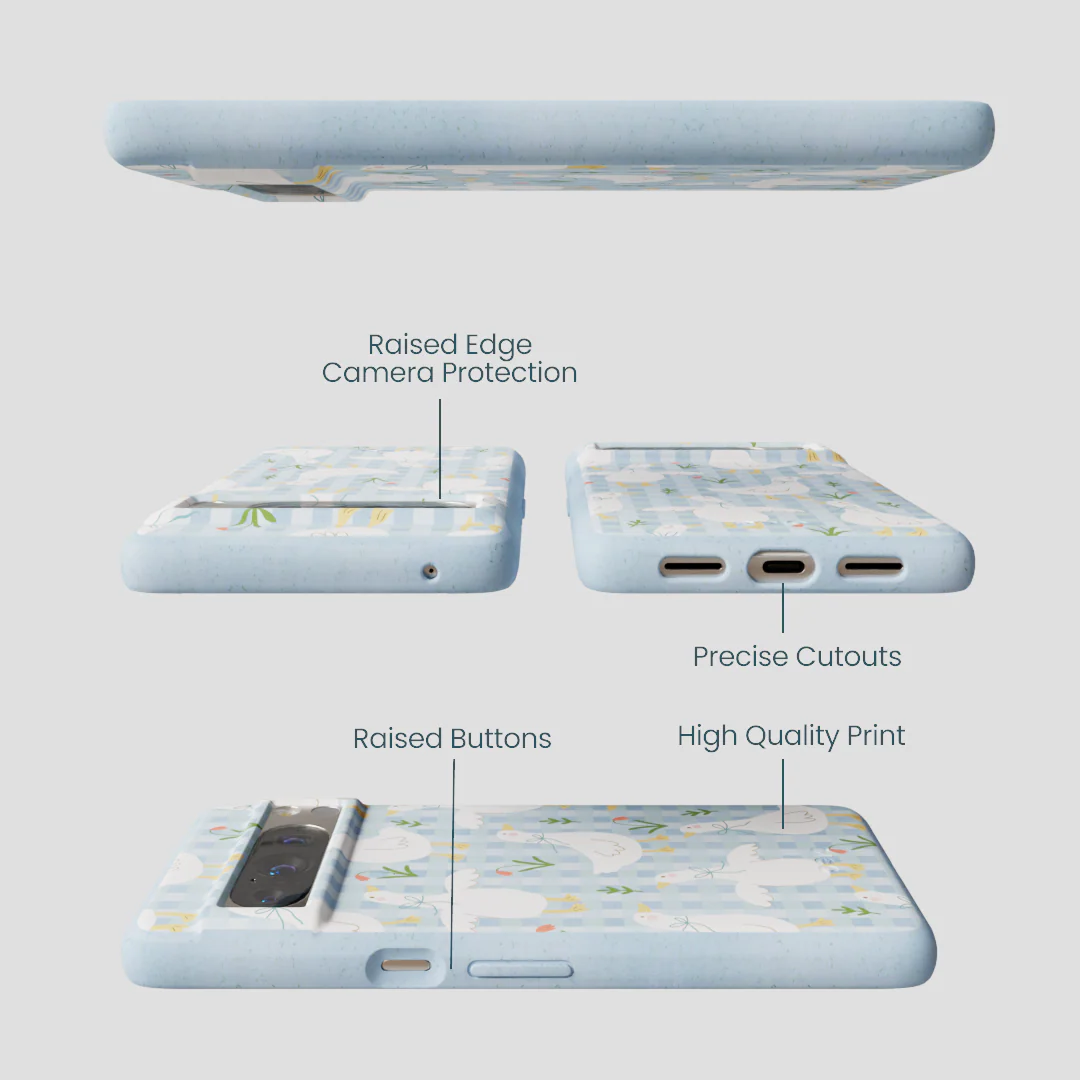 Powder Blue Blooming Quackers Google Pixel 8 Pro Case - Image 3