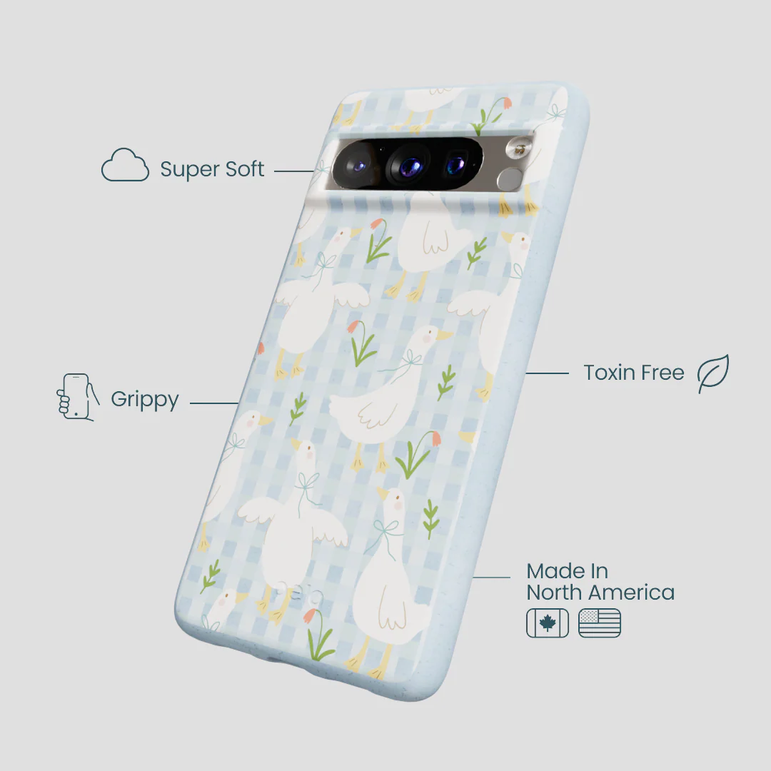 Powder Blue Blooming Quackers Google Pixel 8 Pro Case - Image 4