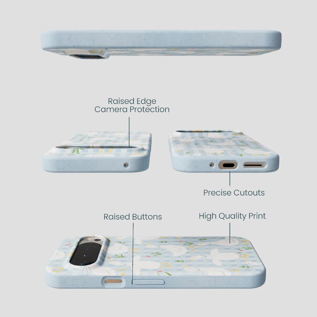 Powder Blue Blooming Quackers Google Pixel 9/9 Pro Case - Image 3