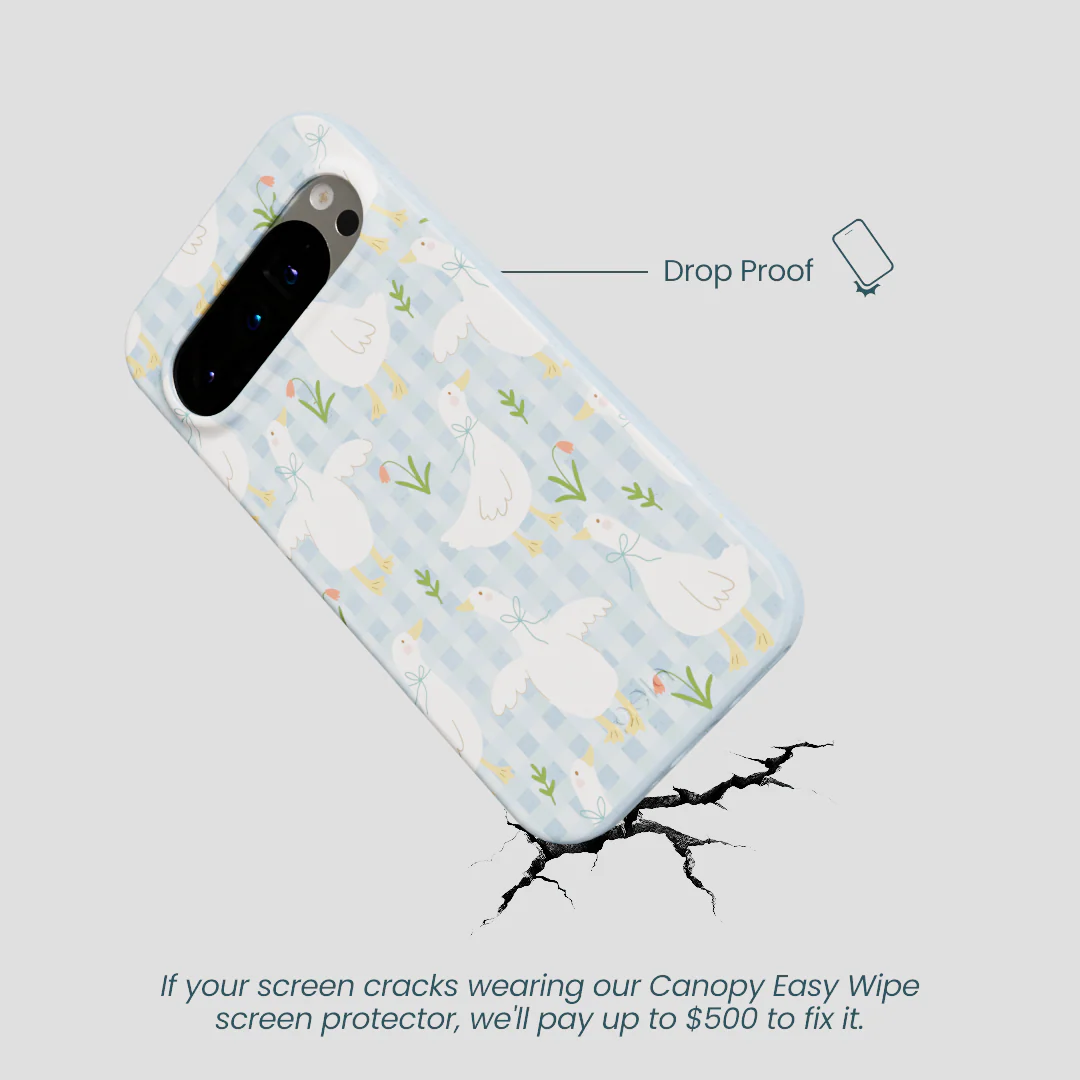 Powder Blue Blooming Quackers Google Pixel 9/9 Pro Case - Image 5