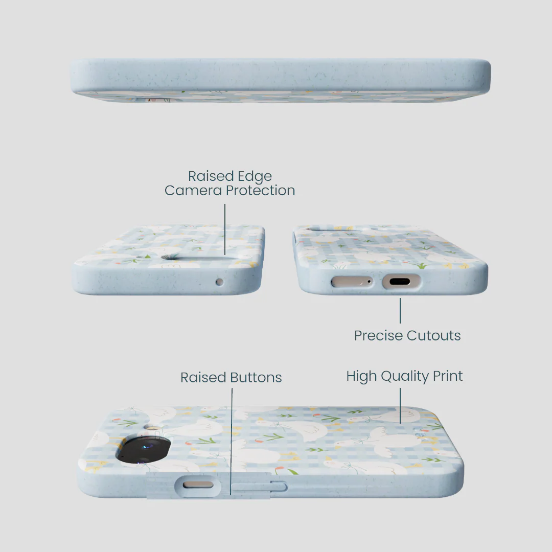 Powder Blue Blooming Quackers Google Pixel 9a Case - Image 3