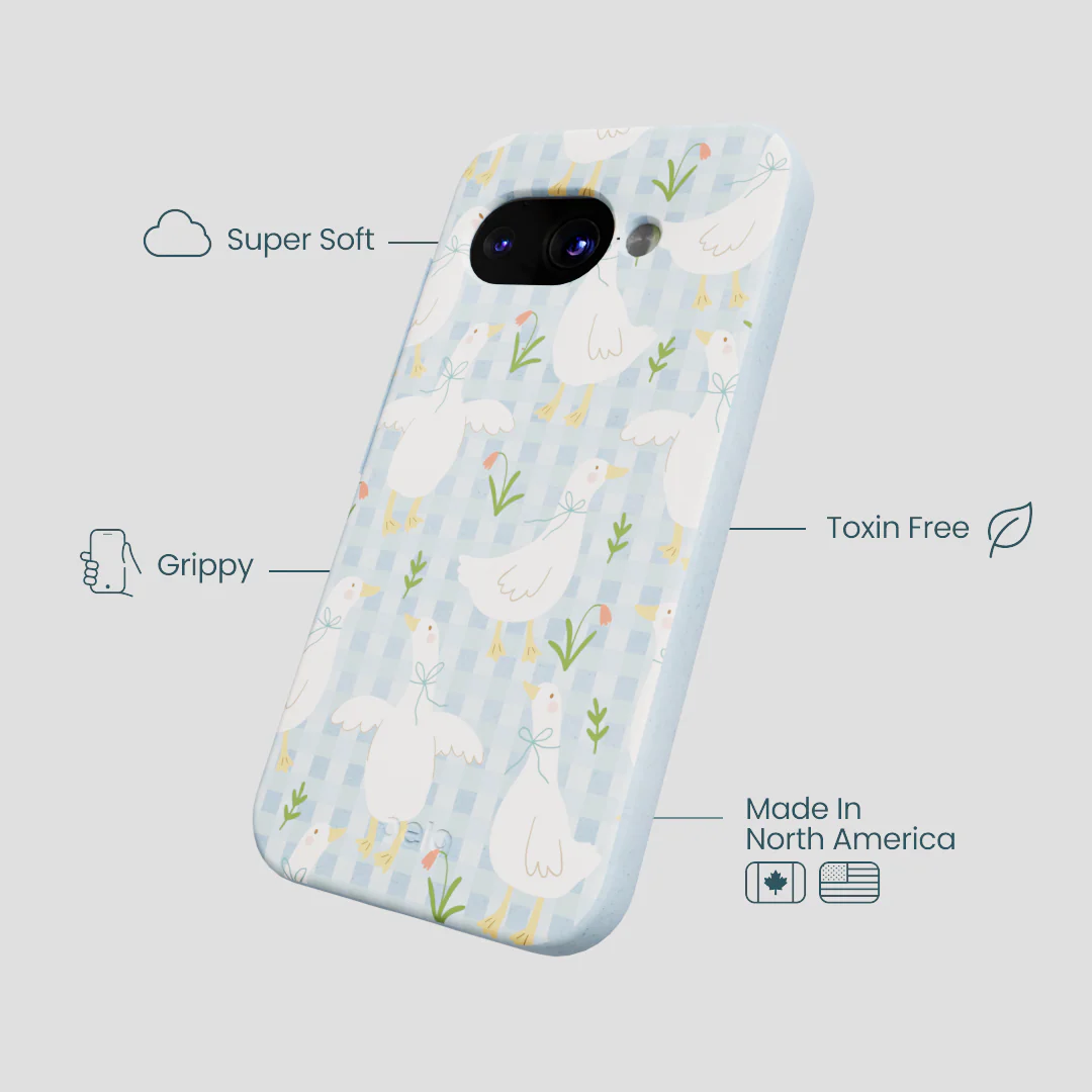 Powder Blue Blooming Quackers Google Pixel 9a Case - Image 4