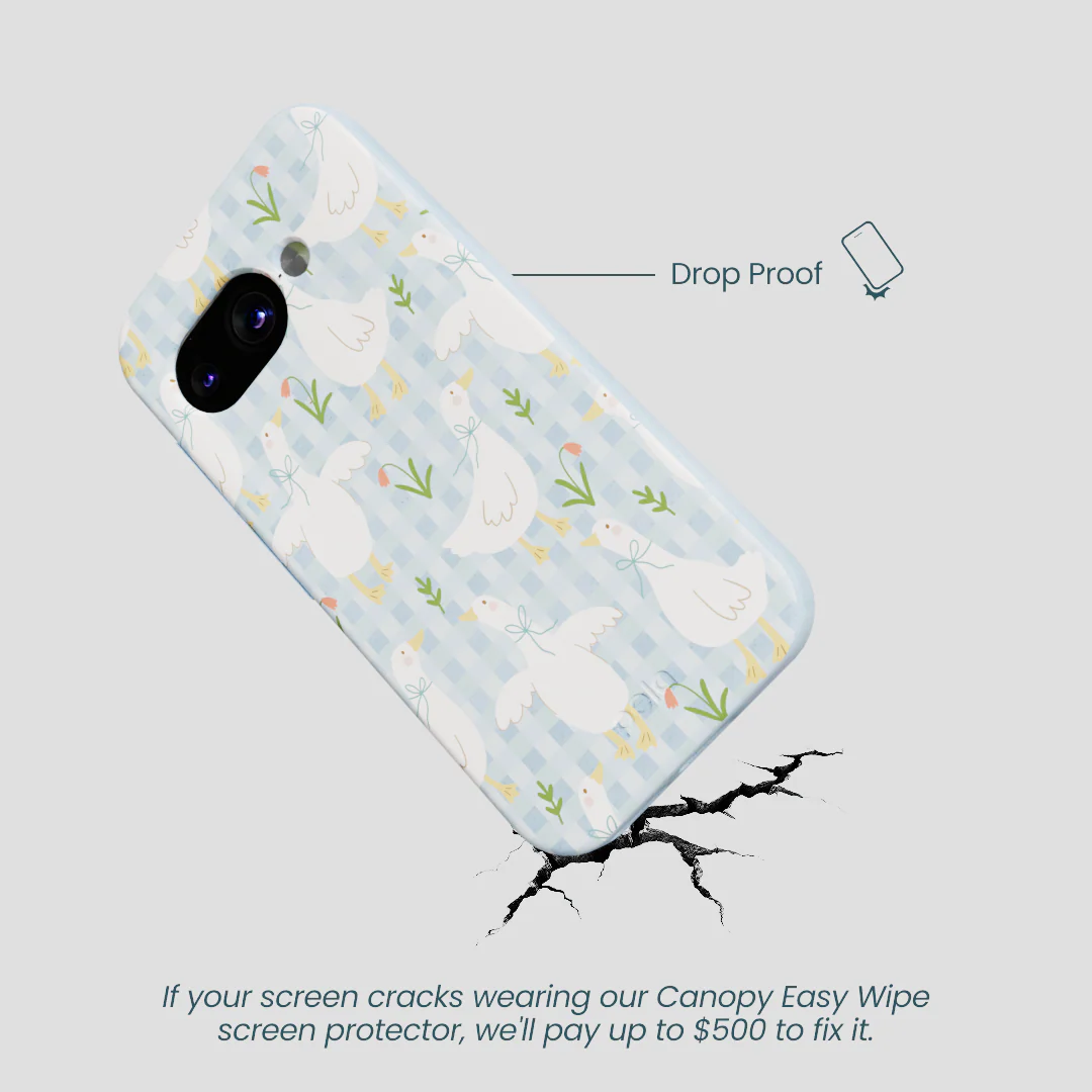 Powder Blue Blooming Quackers Google Pixel 9a Case - Image 5