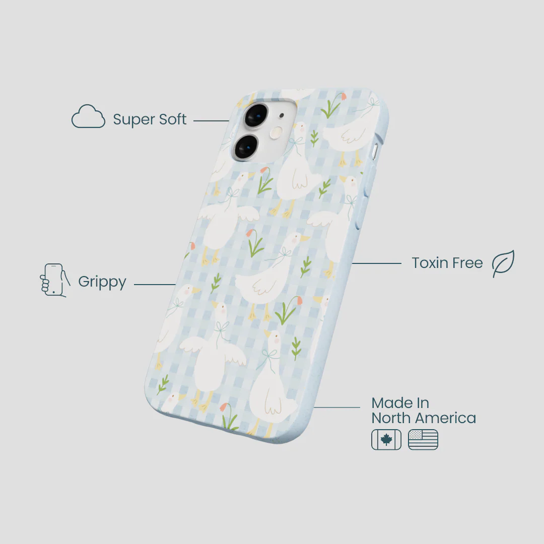 Powder Blue Blooming Quackers iPhone 12 Mini Case - Image 4