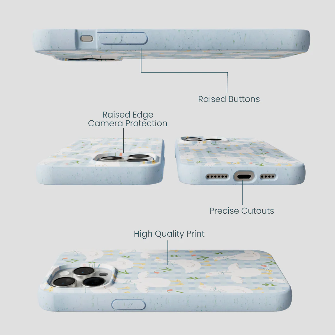 Powder Blue Blooming Quackers iPhone 15 Pro Max Case - Image 3