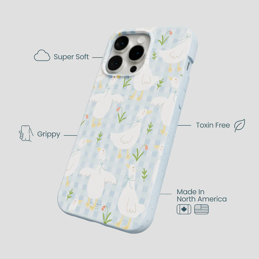 Powder Blue Blooming Quackers iPhone 15 Pro Max Case - Image 4