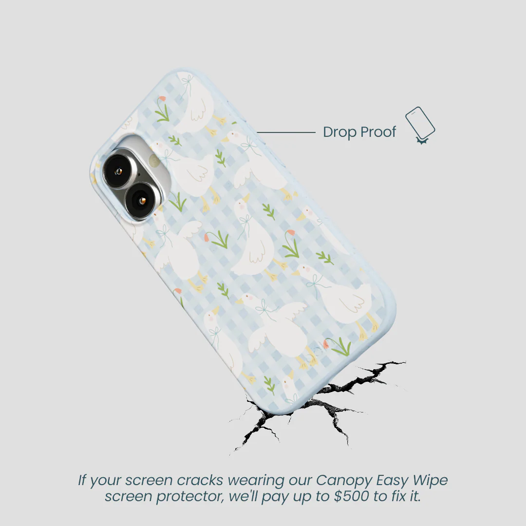Powder Blue Blooming Quackers iPhone 16 Case - Image 5
