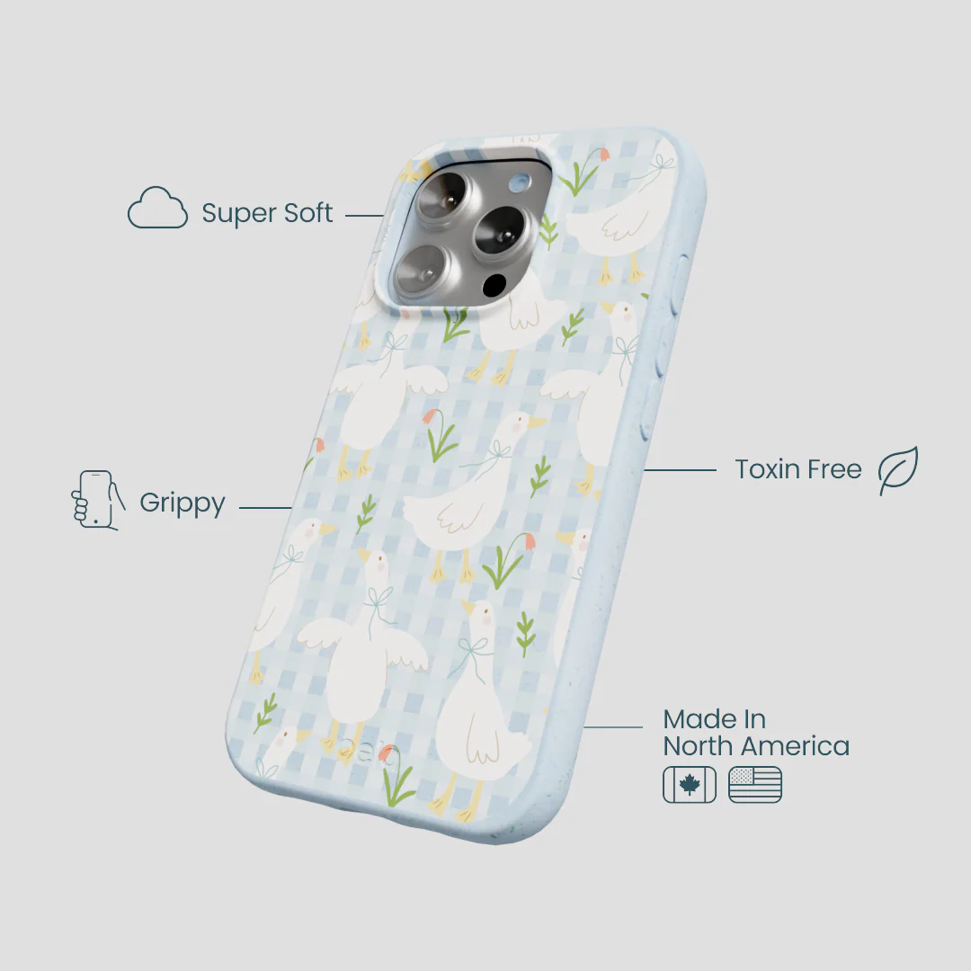 Powder Blue Blooming Quackers iPhone 16 Pro Case - Image 4