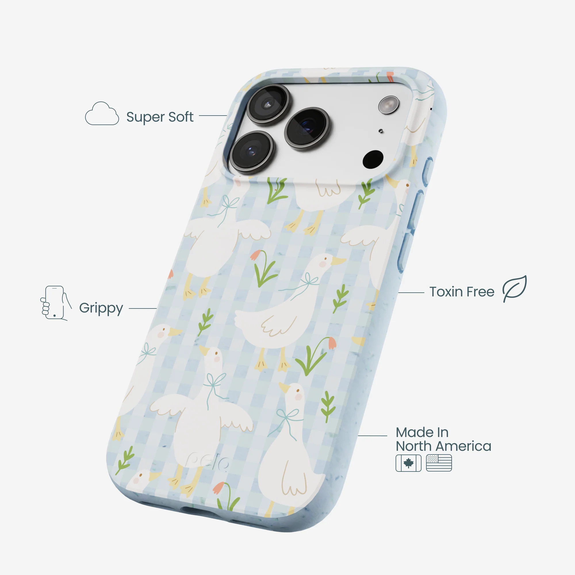 Powder Blue Blooming Quackers iPhone 17 Pro Case - Image 4