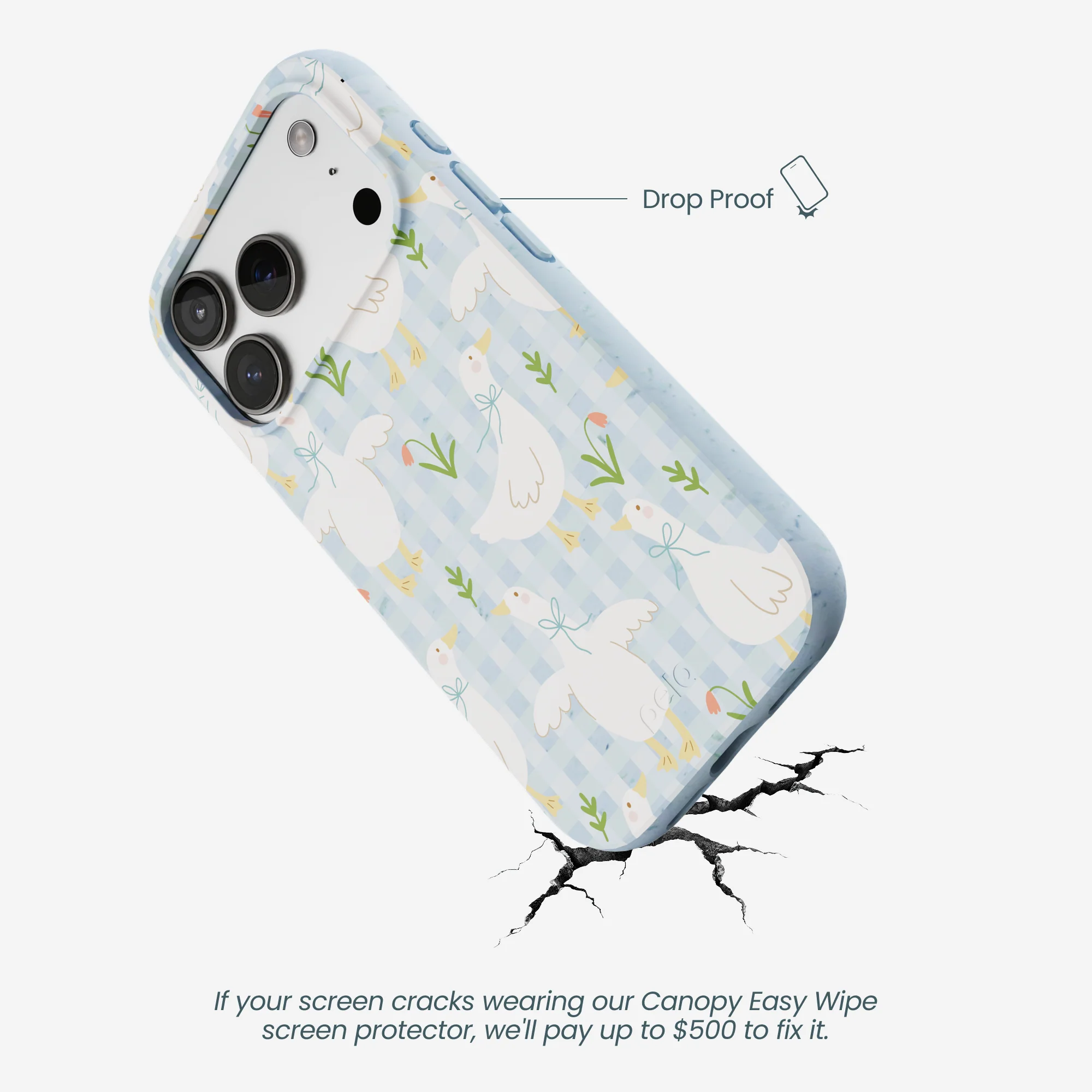 Powder Blue Blooming Quackers iPhone 17 Pro Case - Image 5