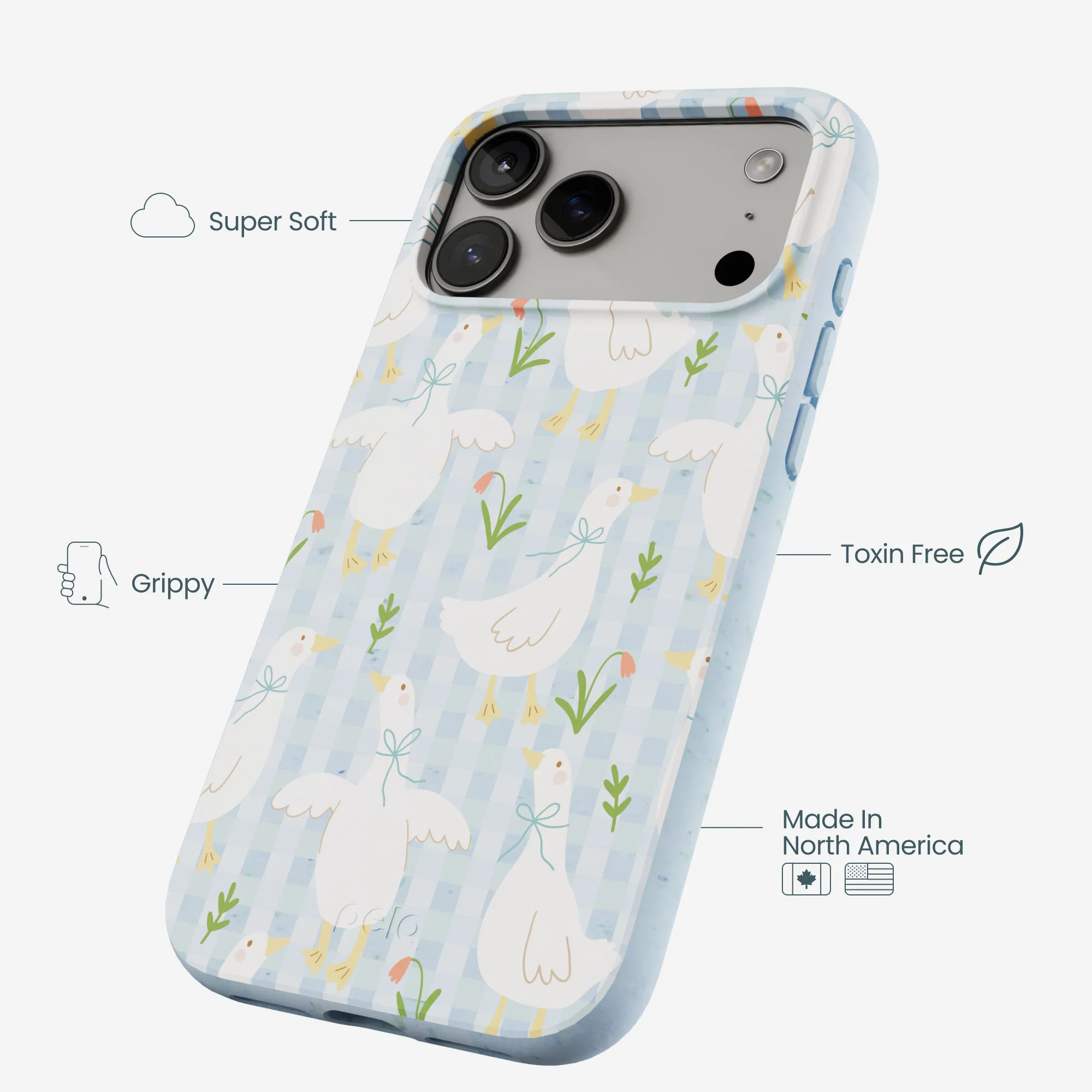 Powder Blue Blooming Quackers iPhone 17 Pro Max Case - Image 4