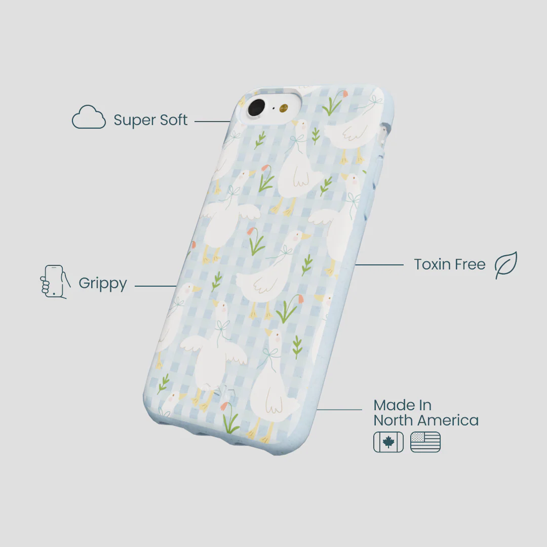 Powder Blue Blooming Quackers iPhone 6/6s/7/8/SE Case - Image 4