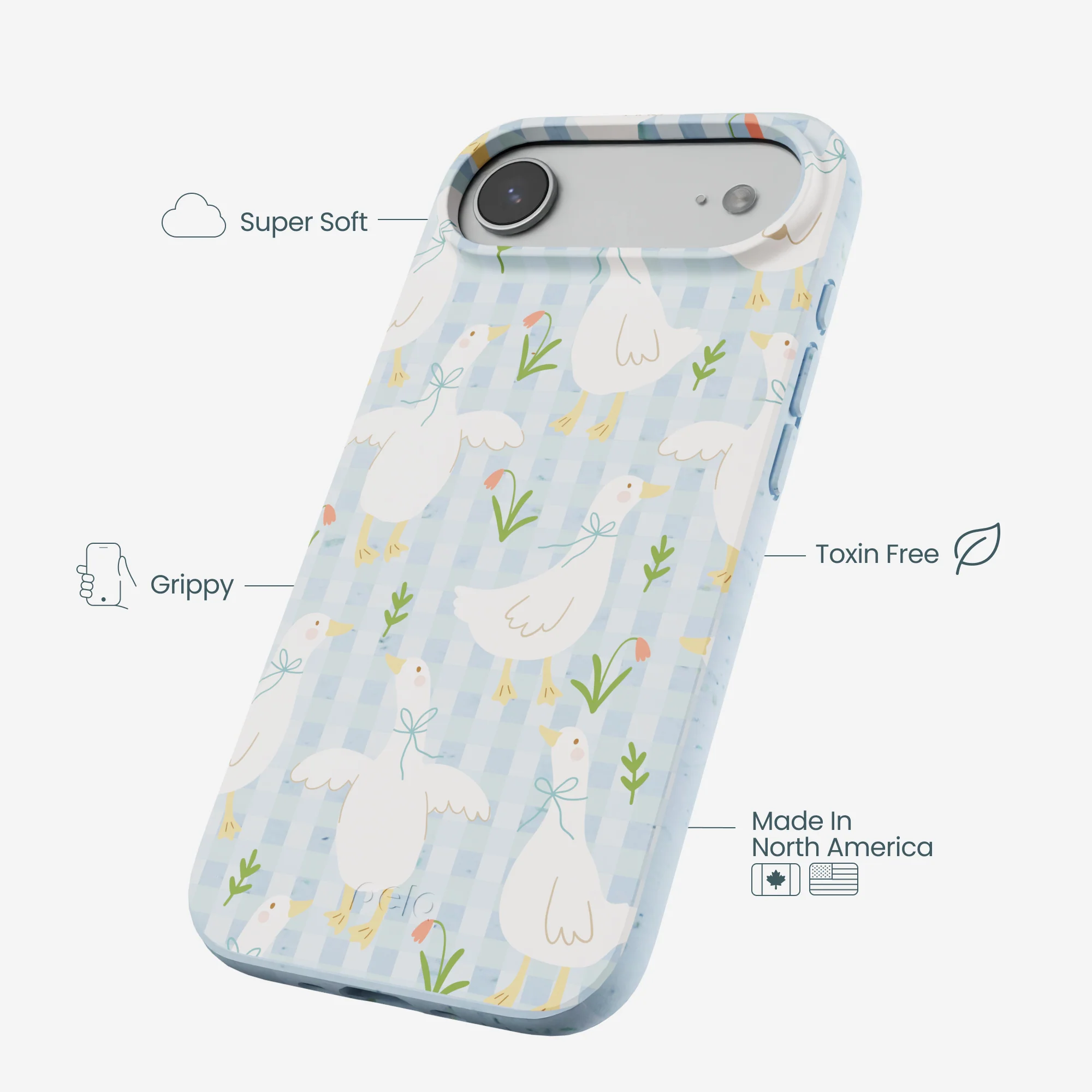 Powder Blue Blooming Quackers iPhone Air Case - Image 4