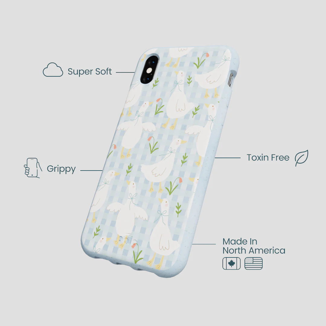 Powder Blue Blooming Quackers iPhone XR Case - Image 4