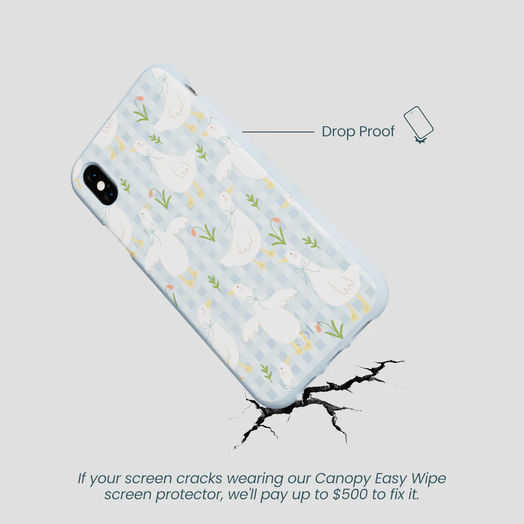 Powder Blue Blooming Quackers iPhone XR Case - Image 5