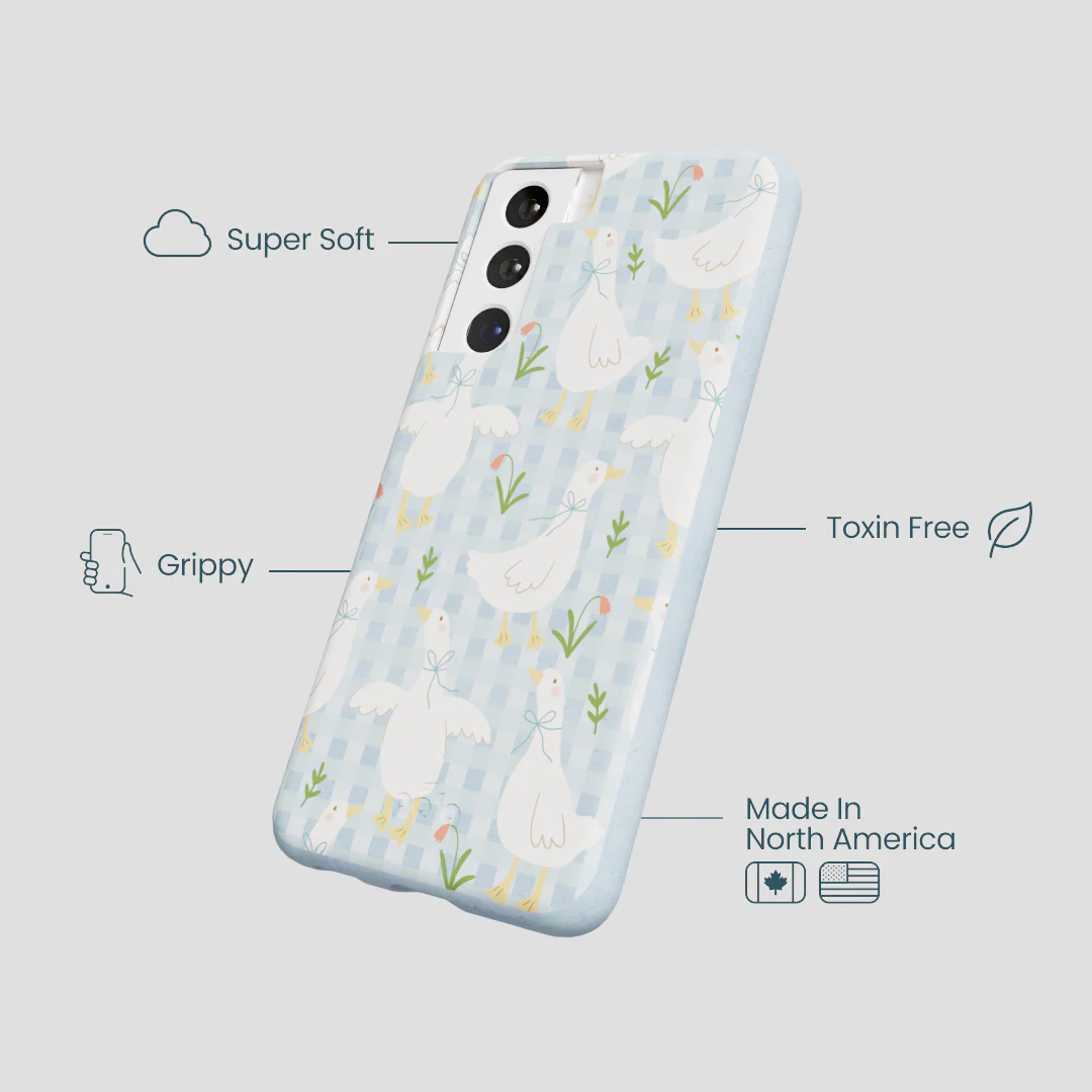 Powder Blue Blooming Quackers Samsung Galaxy S21 Case - Image 4