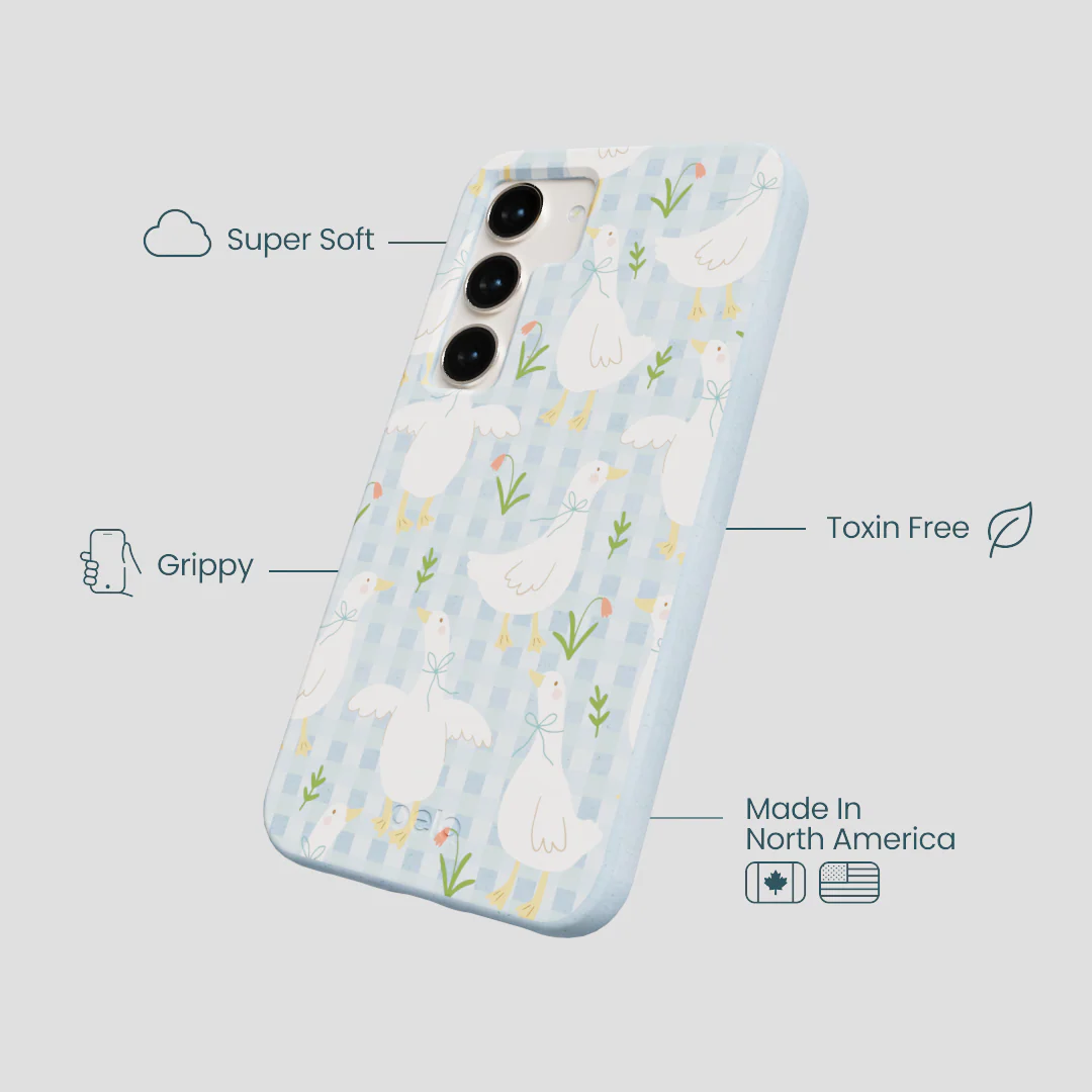 Powder Blue Blooming Quackers Samsung Galaxy S24 Case - Image 4
