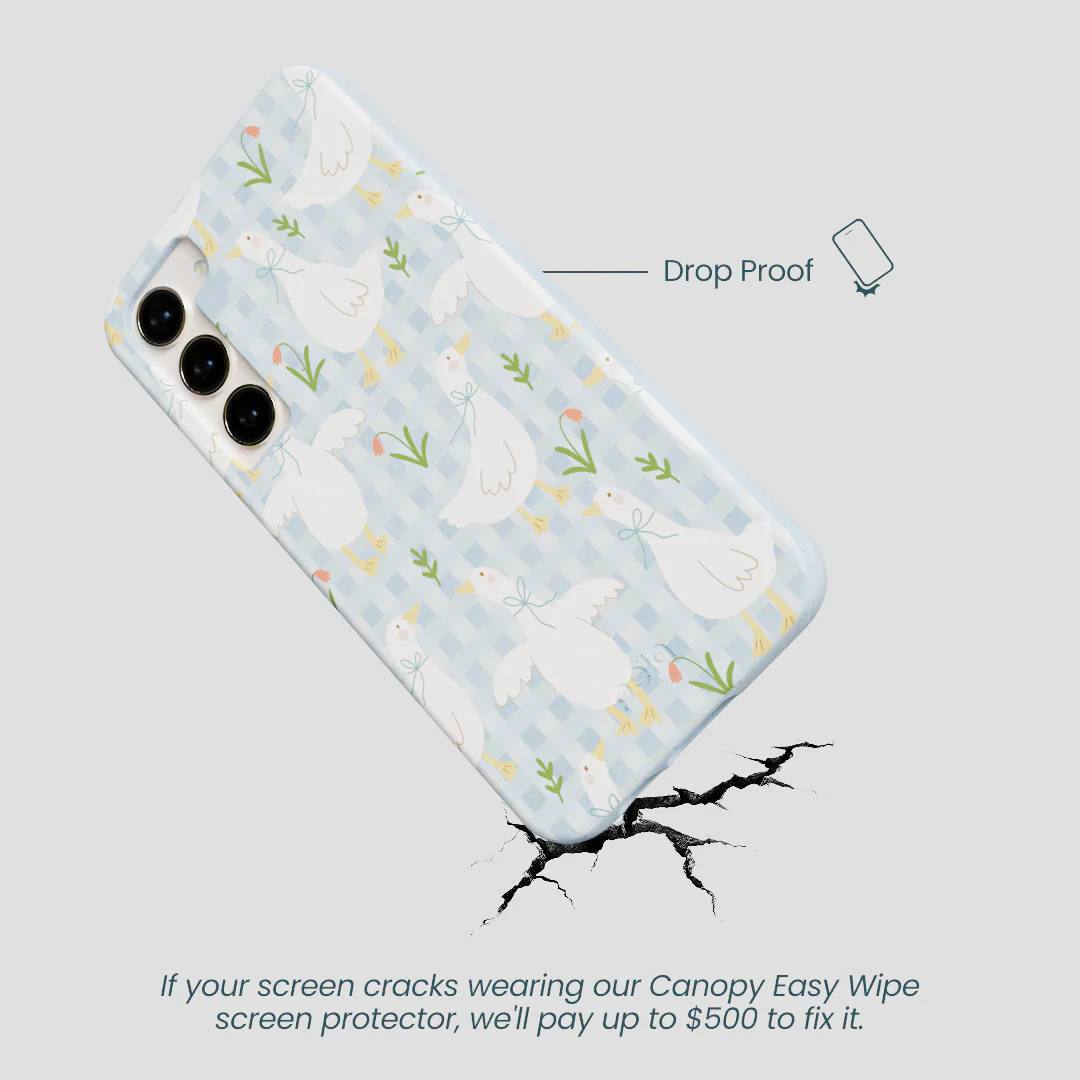 Powder Blue Blooming Quackers Samsung Galaxy S24+(Plus) Case - Image 5