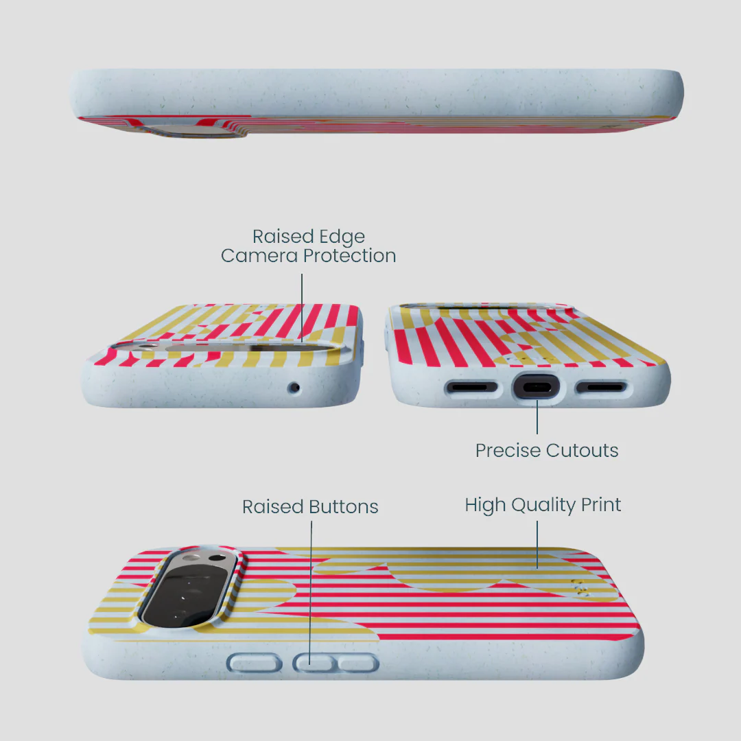 Powder Blue Blooming Stripes Google Pixel 10 Pro XL Case - Image 2