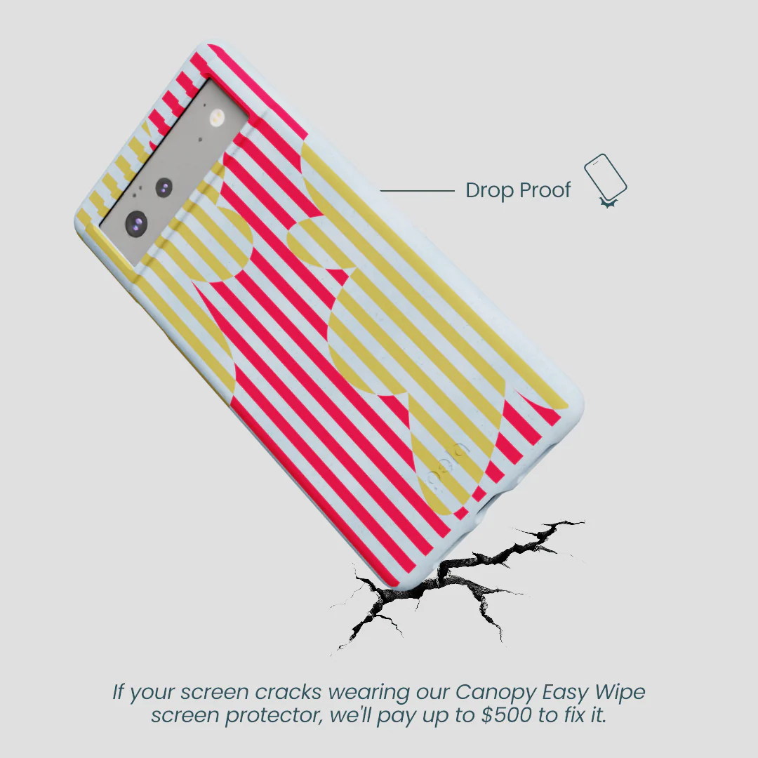 Powder Blue Blooming Stripes Google Pixel 6a Case - Image 4