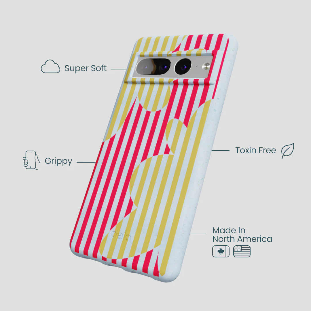 Powder Blue Blooming Stripes Google Pixel 7 Pro Case - Image 3