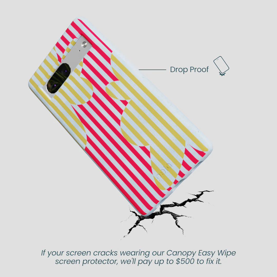 Powder Blue Blooming Stripes Google Pixel 7a Case - Image 4