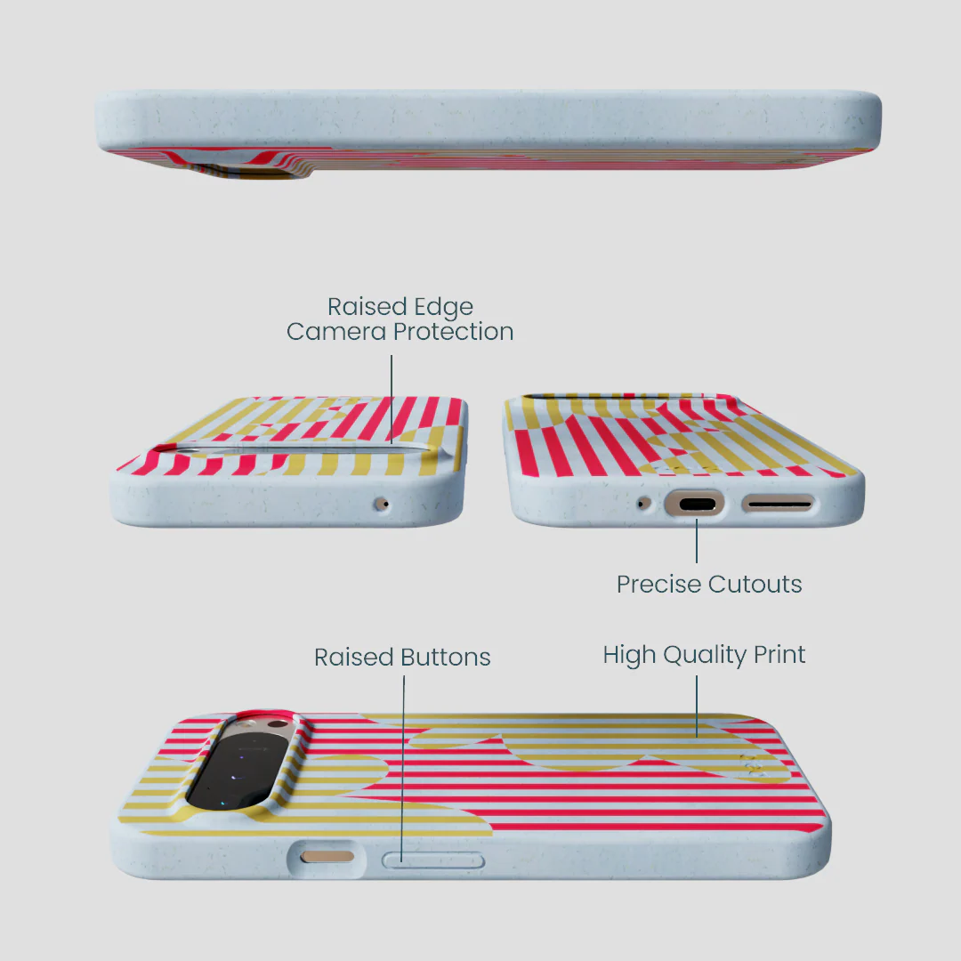 Powder Blue Blooming Stripes Google Pixel 9 Pro XL Case - Image 2