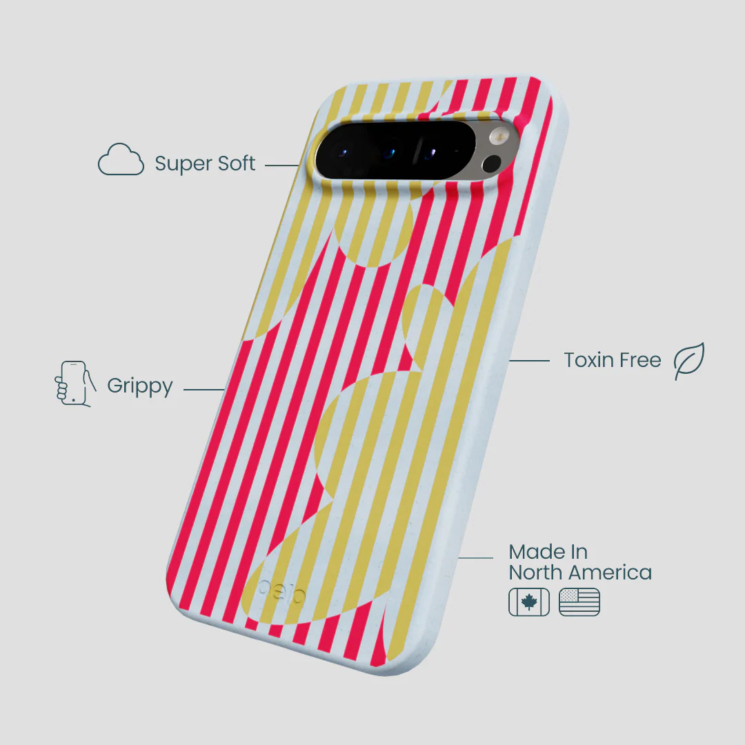 Powder Blue Blooming Stripes Google Pixel 9 Pro XL Case - Image 3