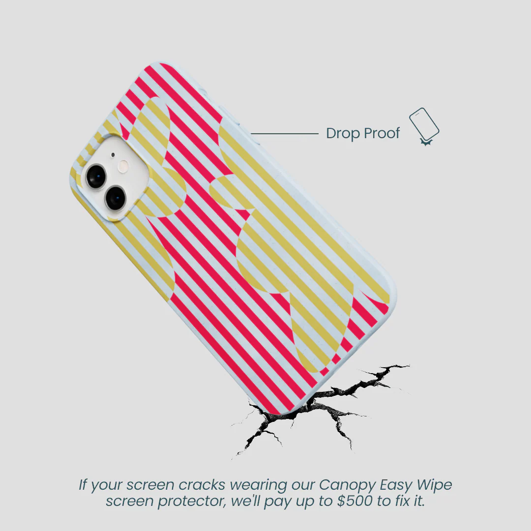 Powder Blue Blooming Stripes iPhone 12/ iPhone 12 Pro Case - Image 5
