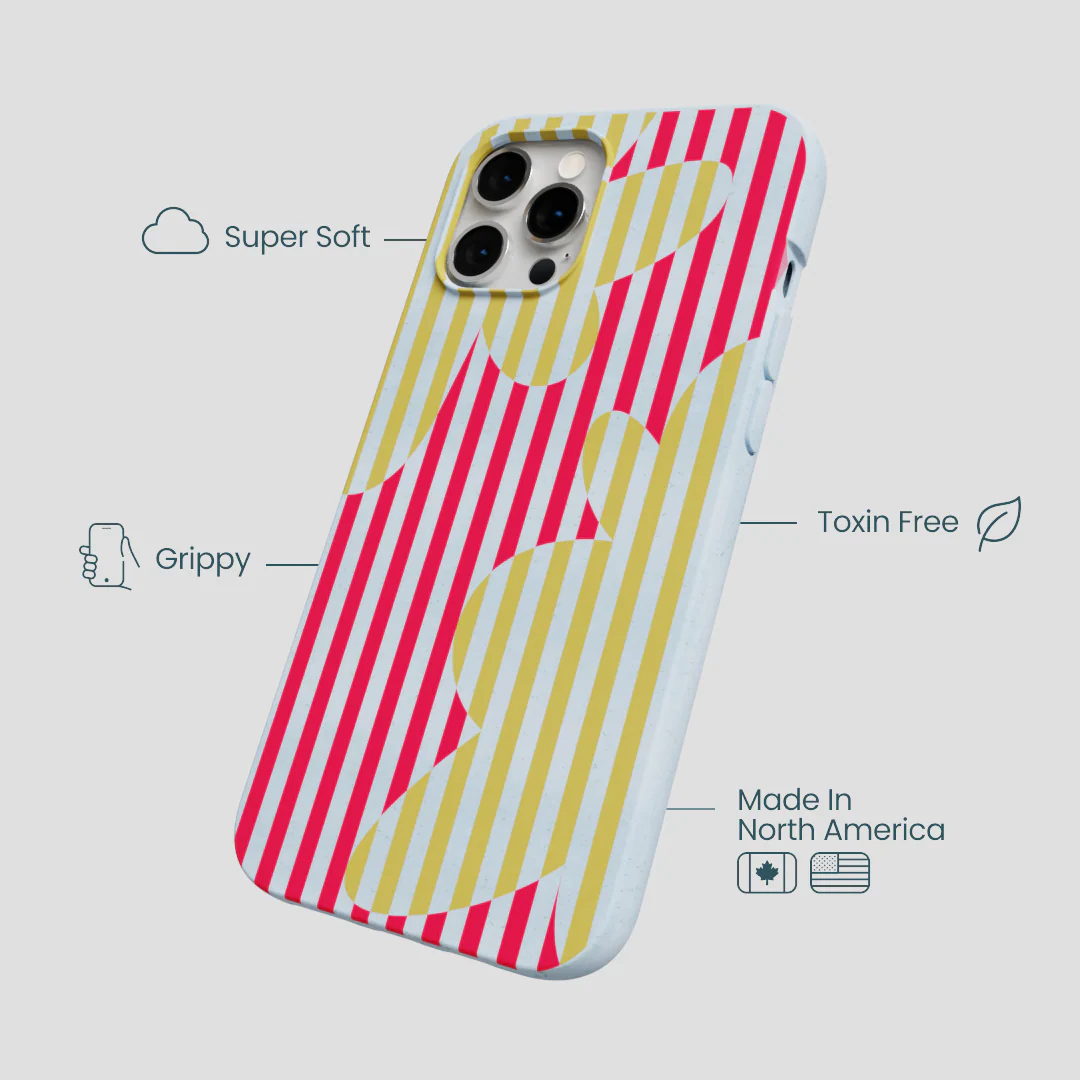 Powder Blue Blooming Stripes iPhone 12 Pro Max Case - Image 4