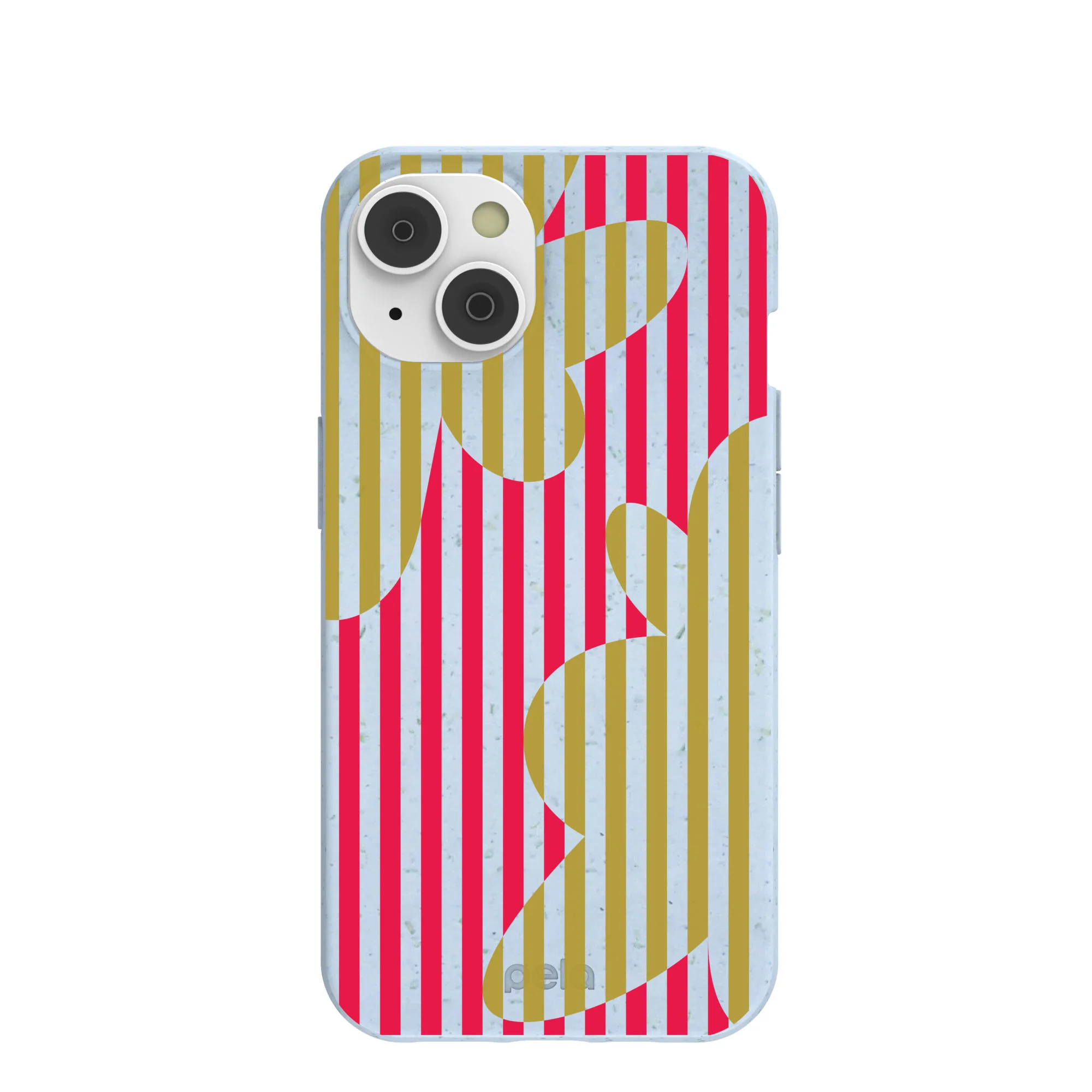Powder Blue Blooming Stripes iPhone 14 Case