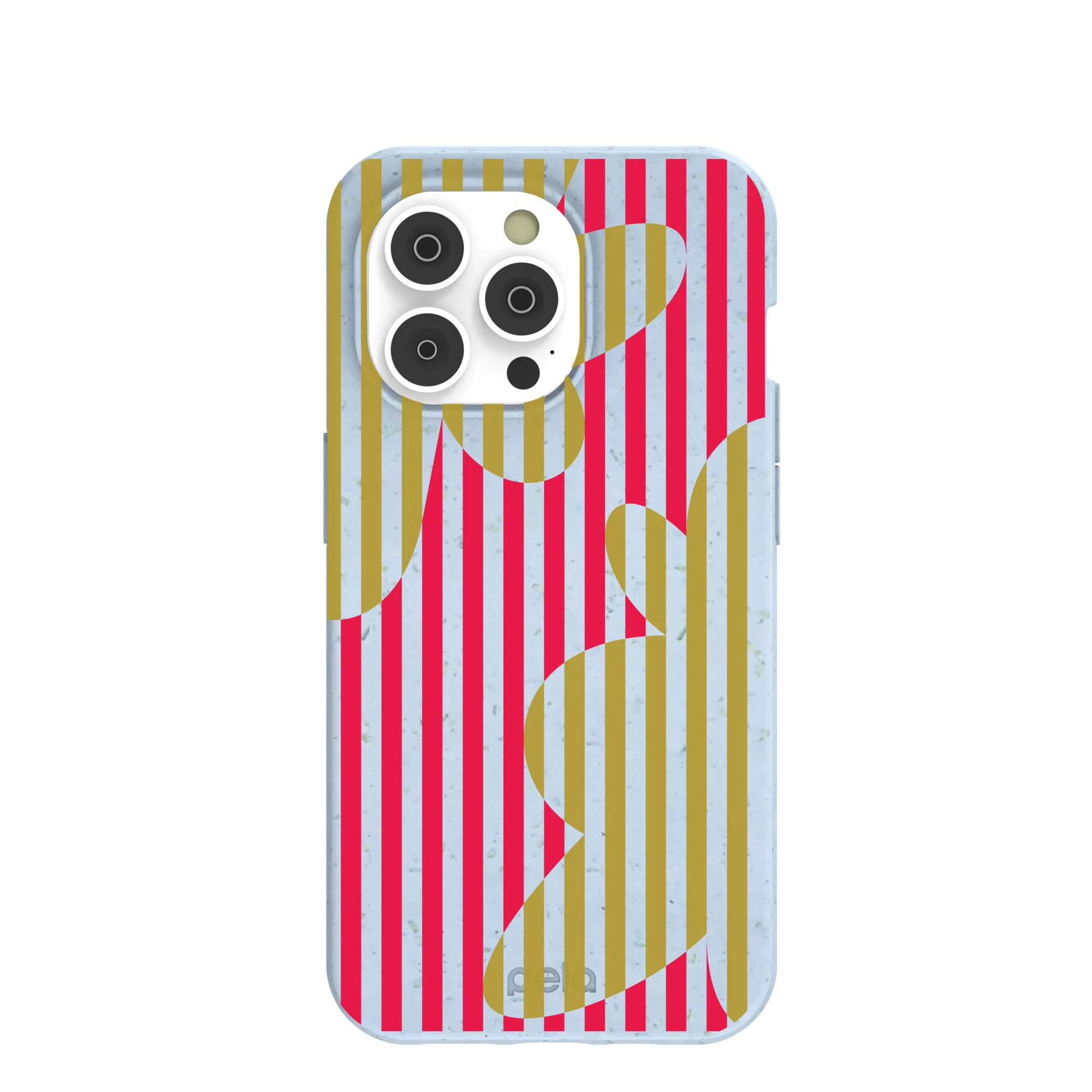 Powder Blue Blooming Stripes iPhone 14 Pro Case