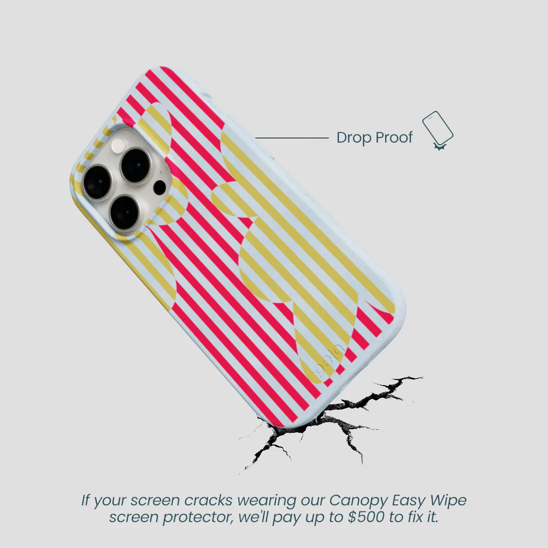 Powder Blue Blooming Stripes iPhone 14 Pro Case - Image 5