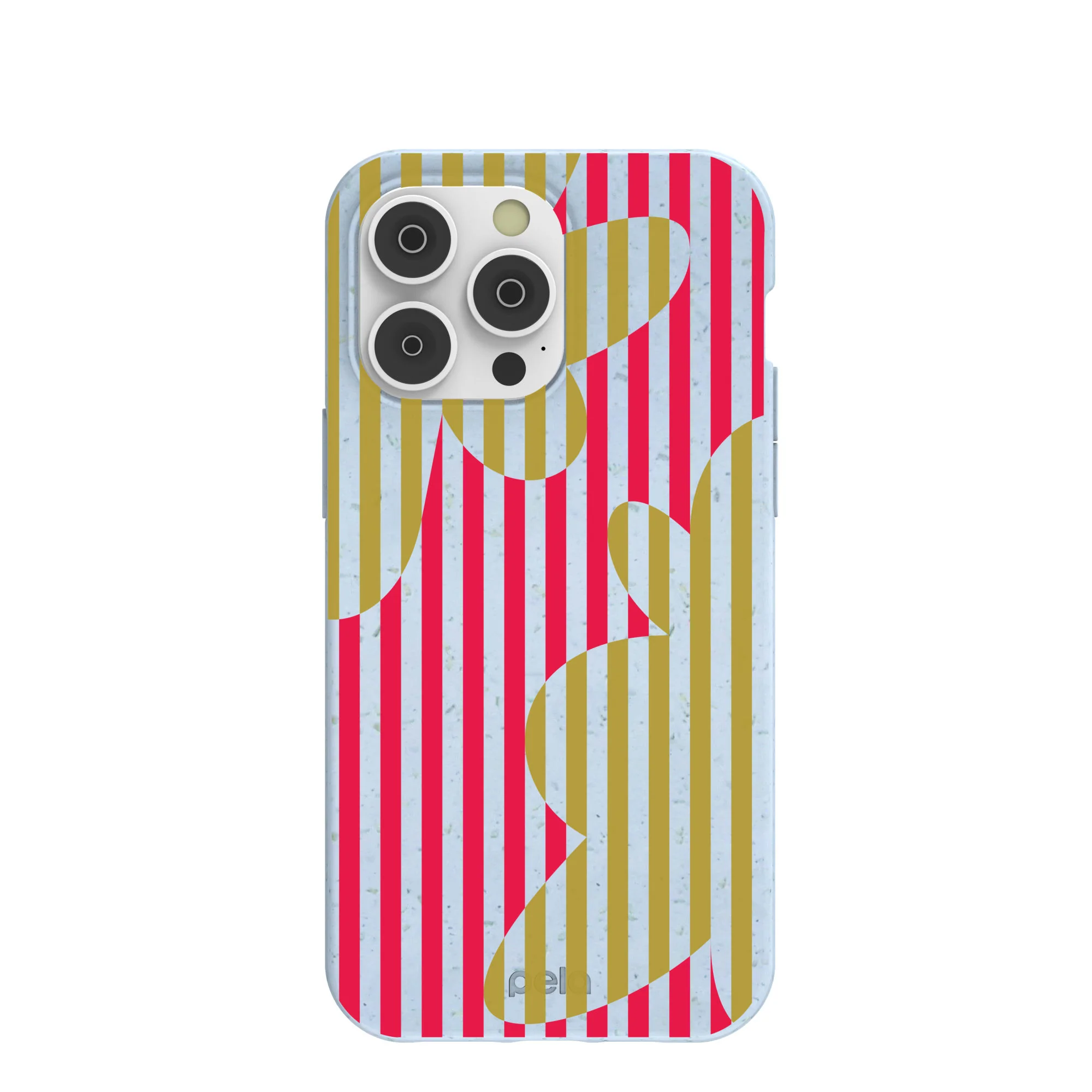 Powder Blue Blooming Stripes iPhone 14 Pro Max Case