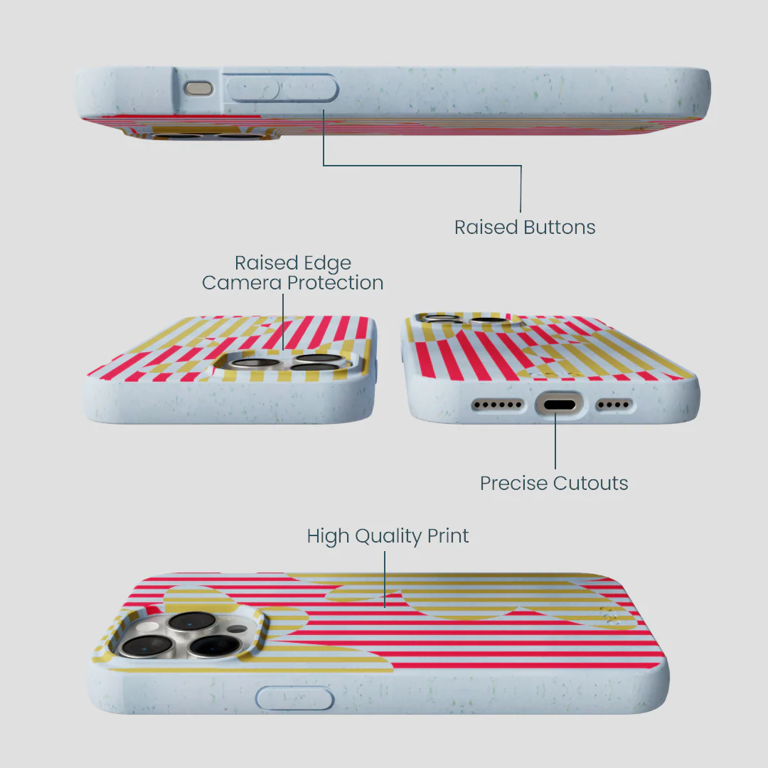 Powder Blue Blooming Stripes iPhone 14 Pro Max Case - Image 3